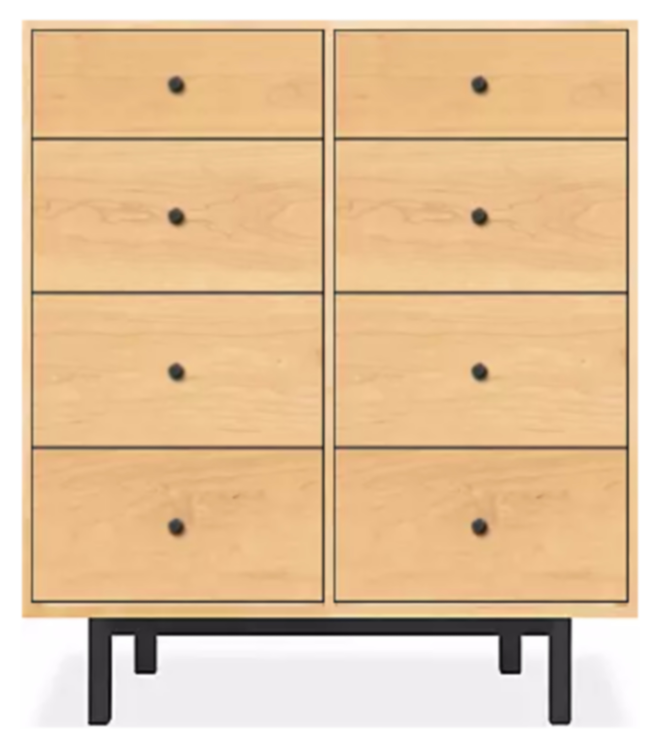 Hudson 33w 24d 38h Cabinet in Maple with Natural Steel