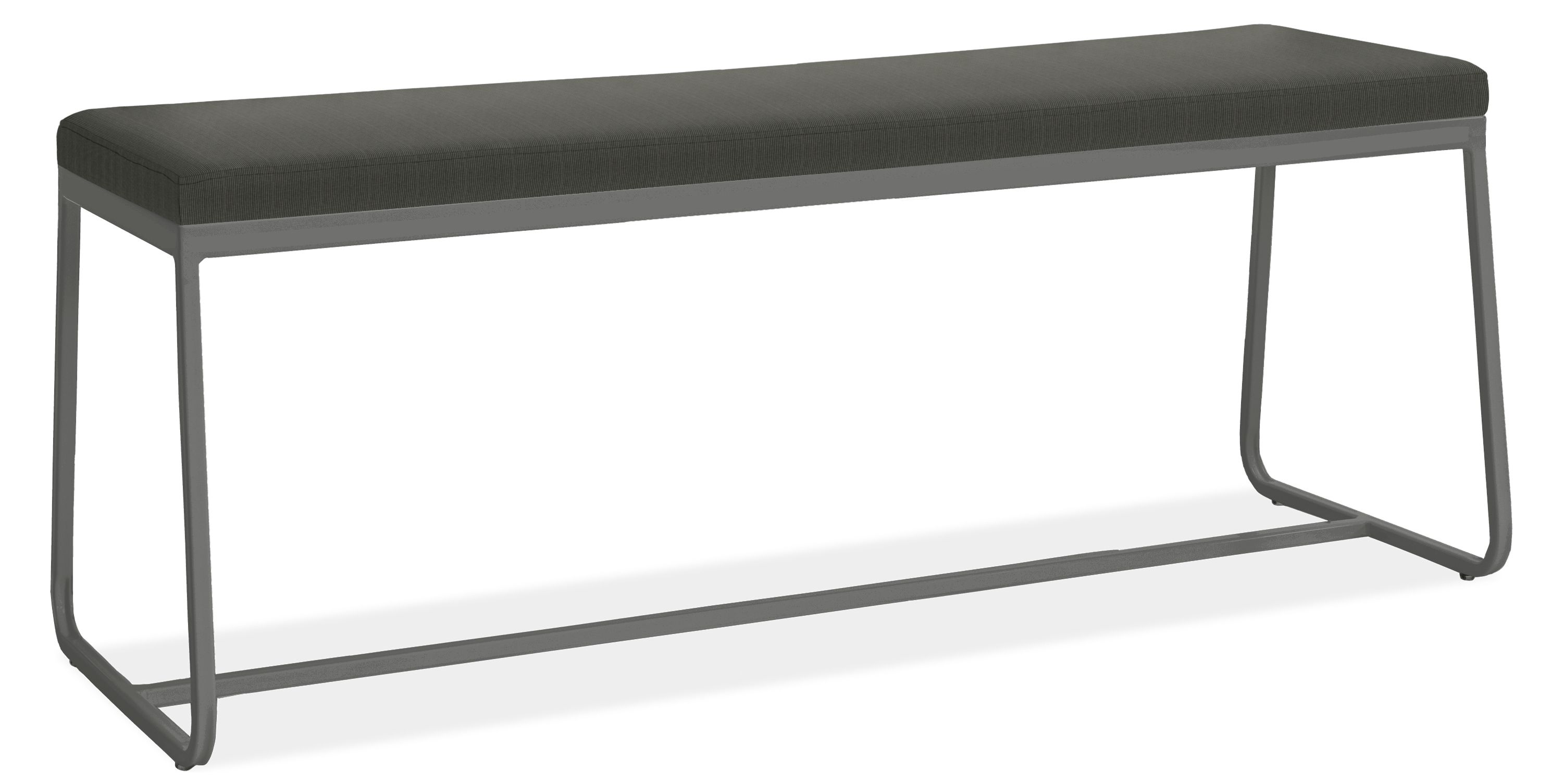 Collins 48w 17d 18h Bench in Sunbrella Canvas Coal with Graphite Frame