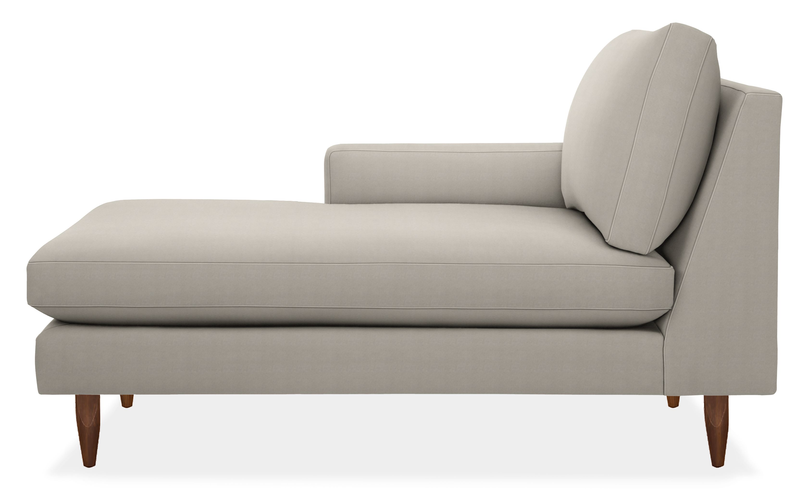 Jasper 31" Left-Arm Chaise in Vance Ice with Tapered Walnut Legs