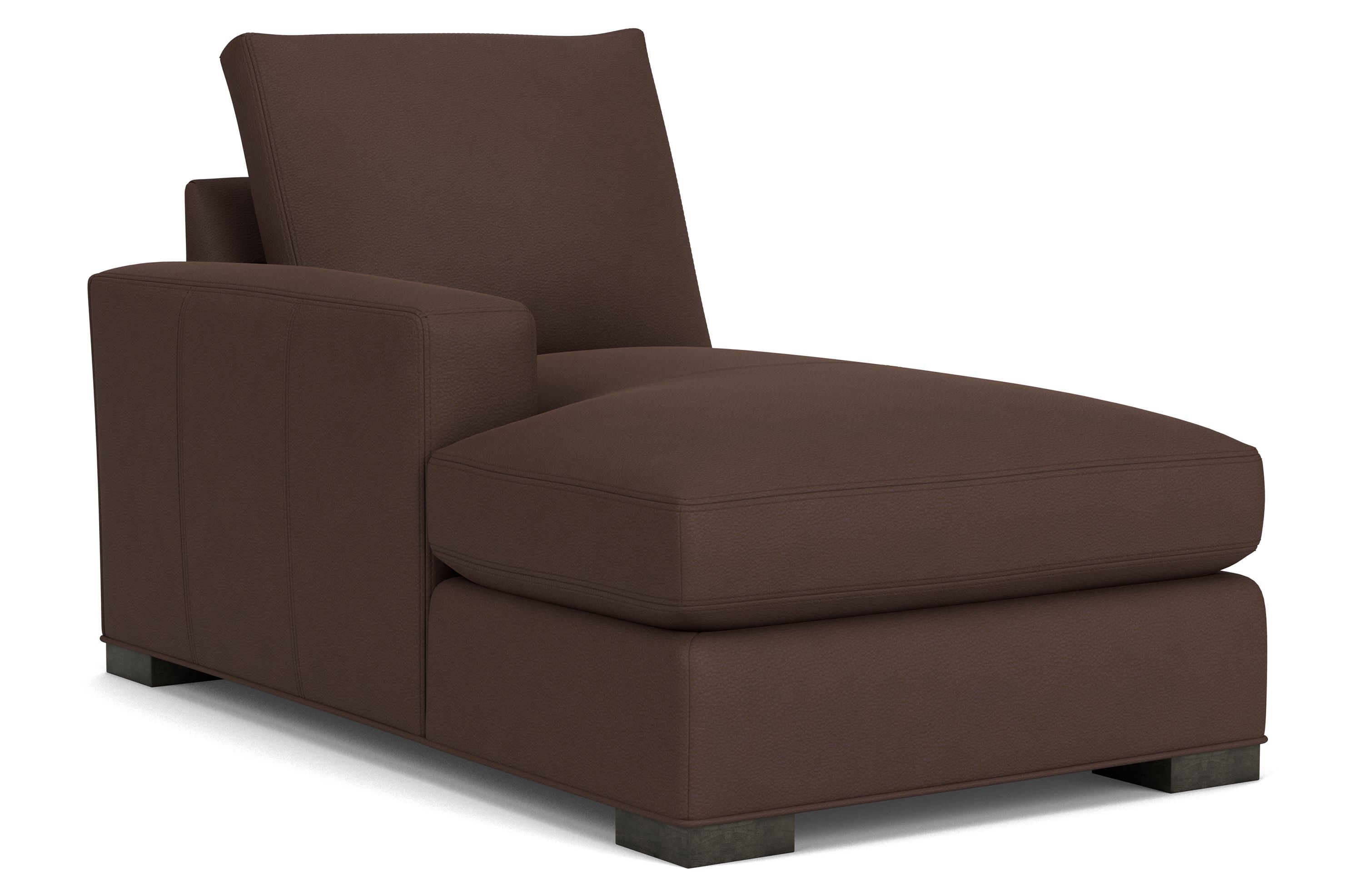 Metro 35" Left-Arm Chaise in Laino Coffee Leather