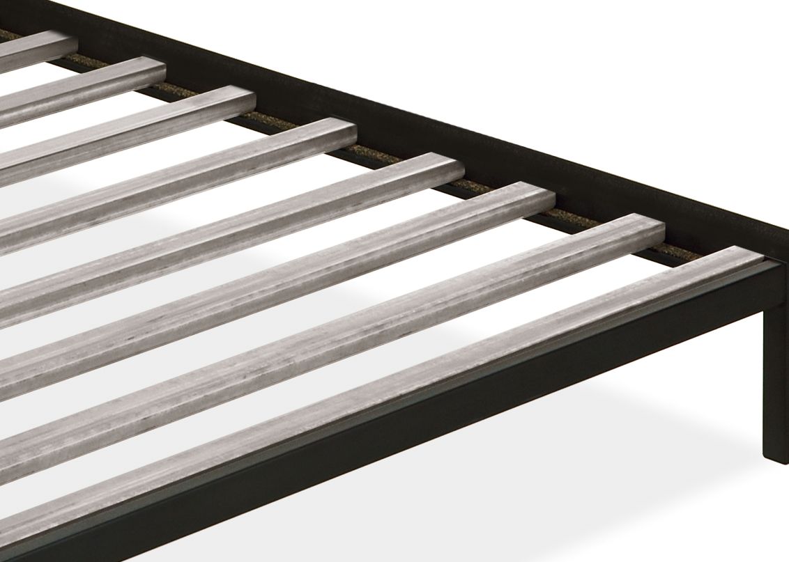 Close up of Parsons metal slats on Natural Steel.