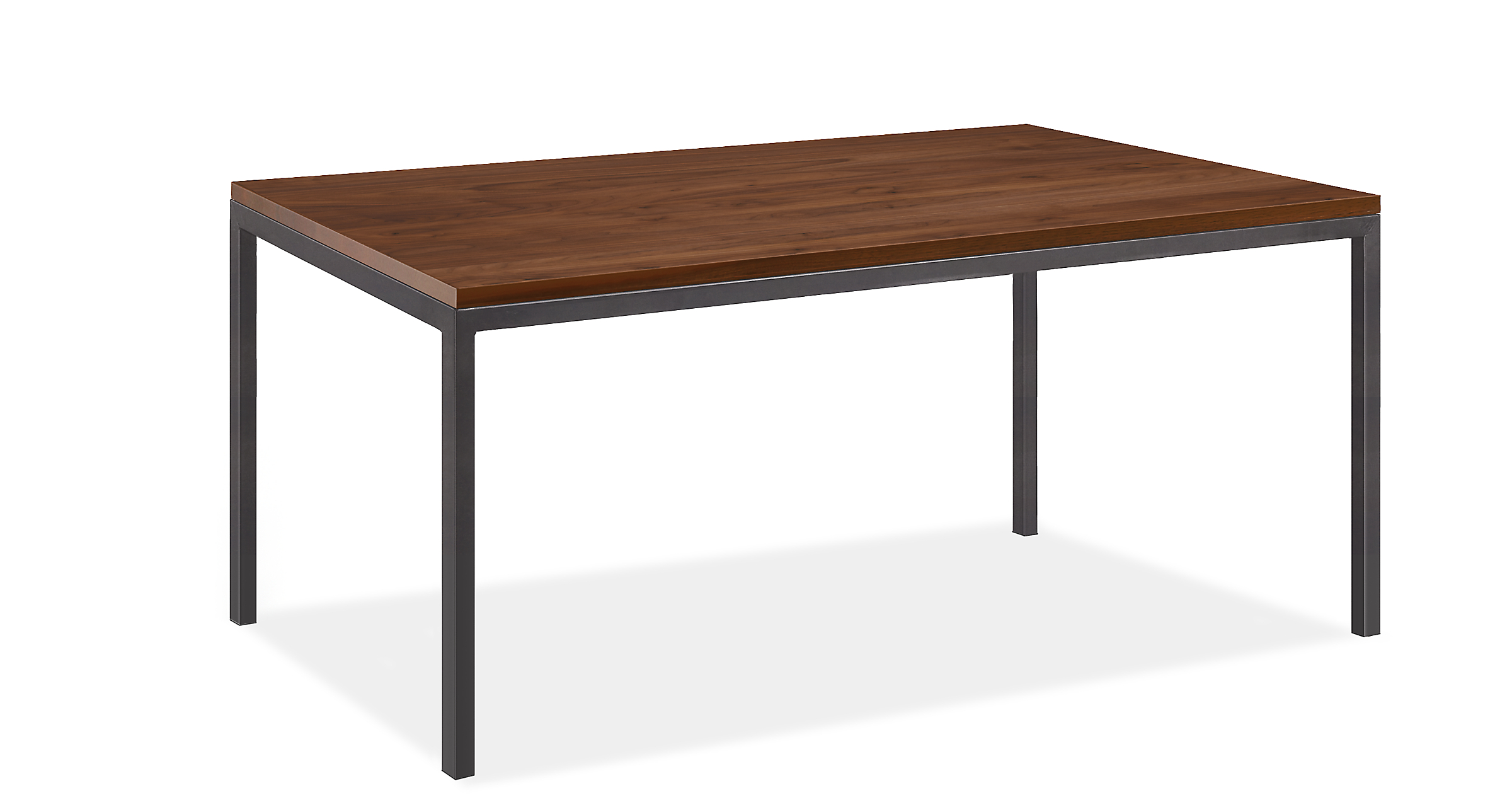 Parsons 55w 30d 25h Table in 1" Natural Steel with Solid Walnut Top
