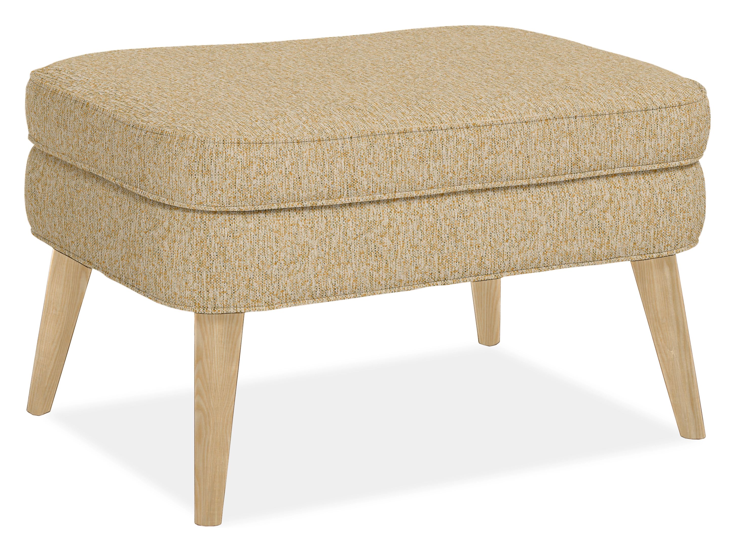 Quinn 26w 20d 16h Ottoman in Conley Saffron with Ash Legs