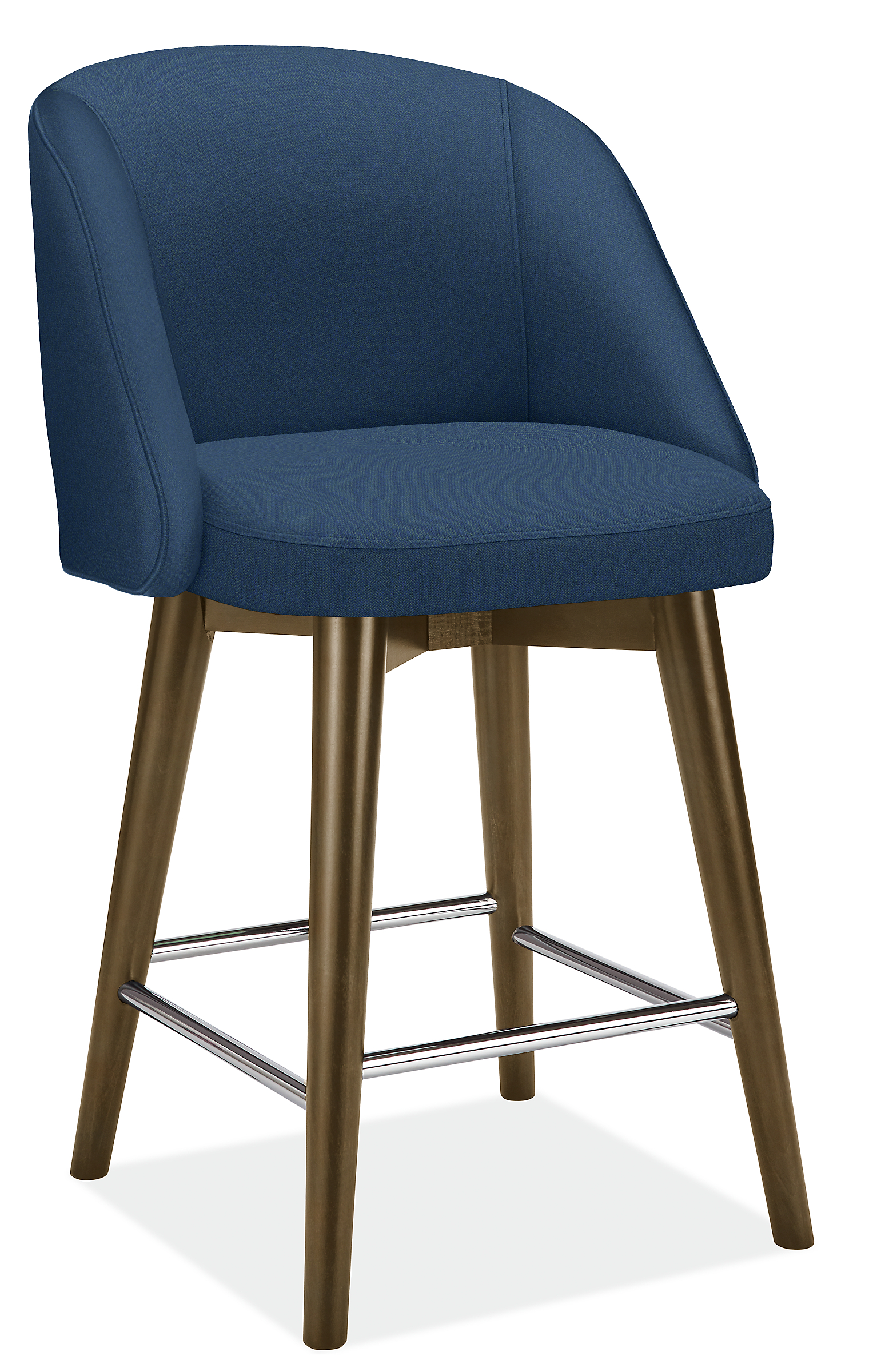 Cora Swivel Counter Stool in Flint Ink with Charcoal Legs
