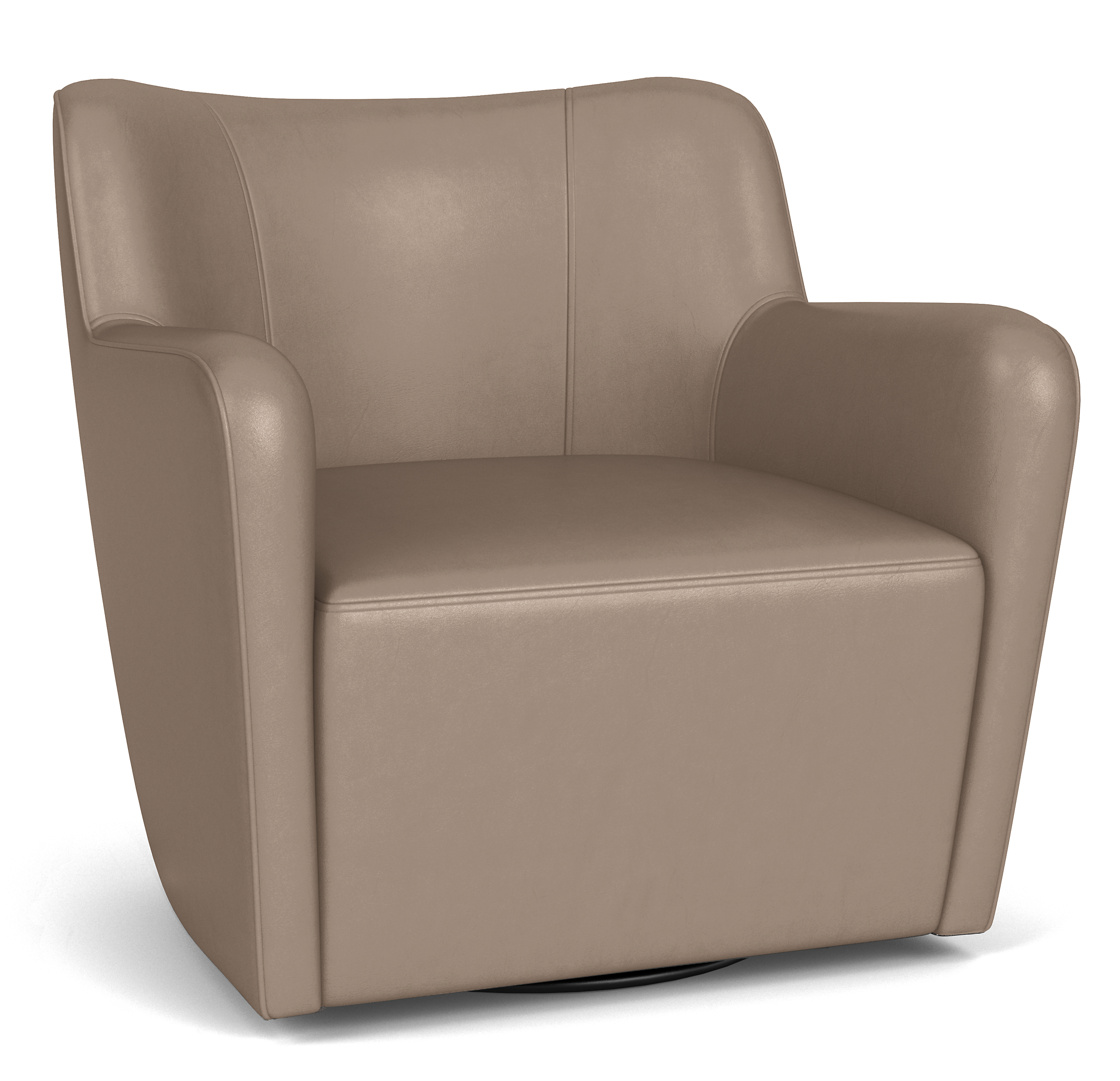 Lily Swivel Chair in Urbino Stone Leather
