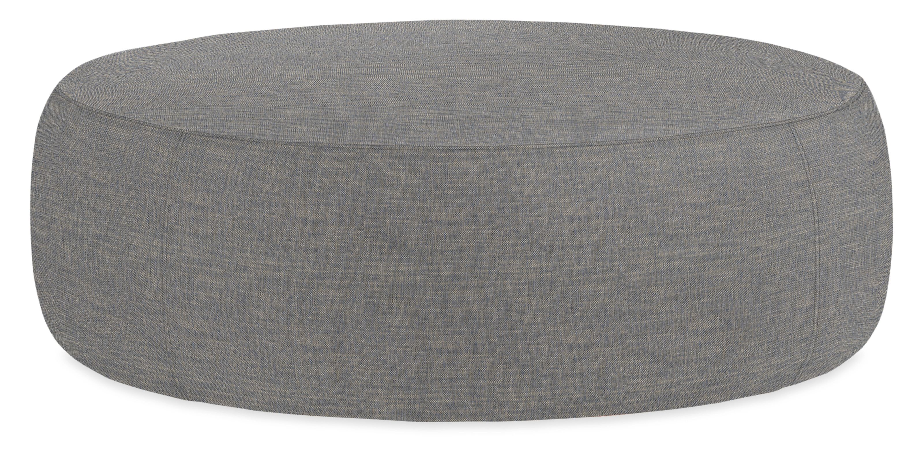 Lind 42 diam 16h Round Ottoman in Destin Ink