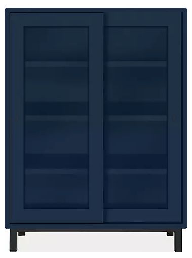 Copenhagen 39w 24d 52h Cabinet in Navy with Natural Steel