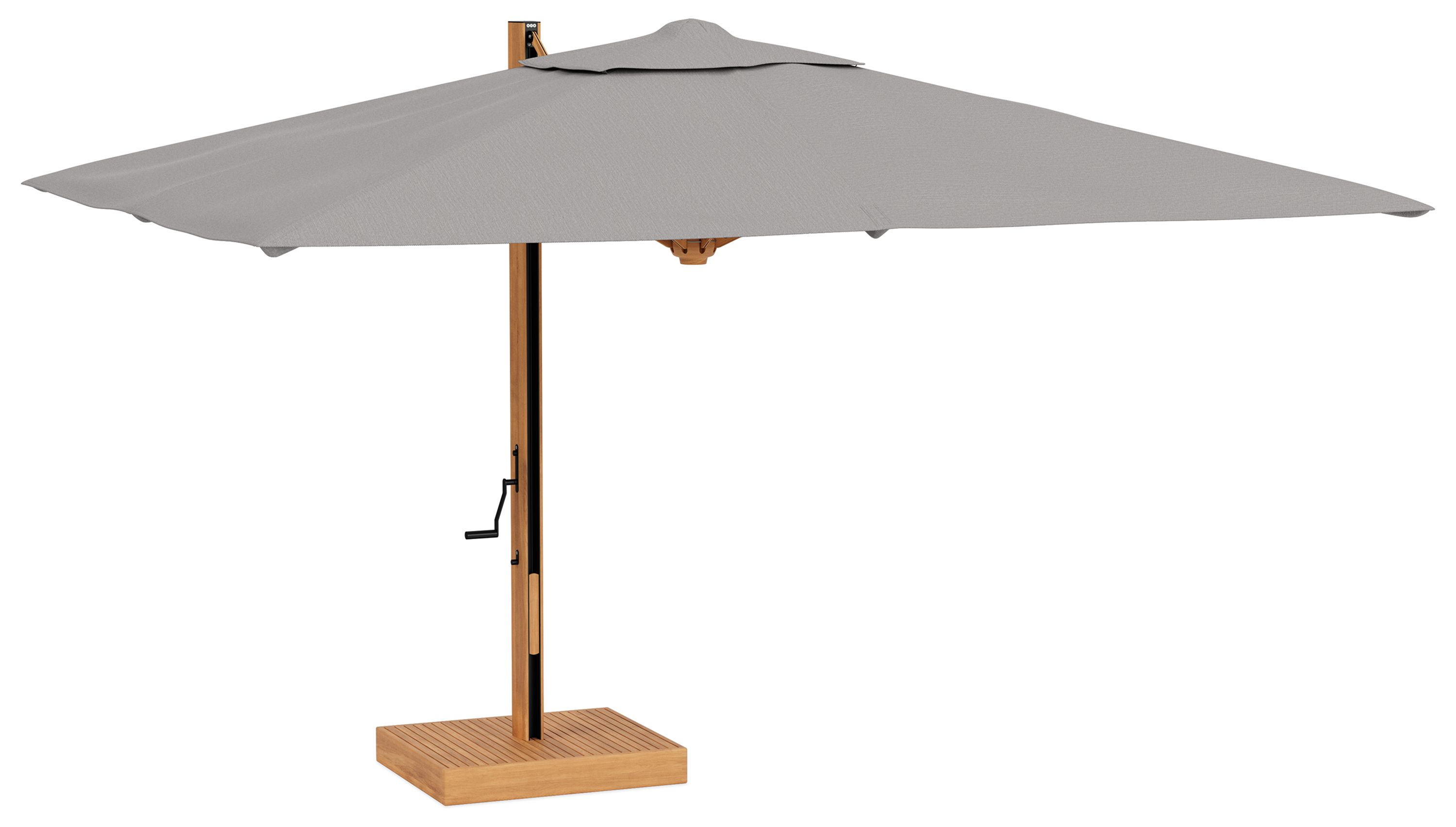 Banda 13x10' Cantilever Patio Umbrella with Base and Teak Pole