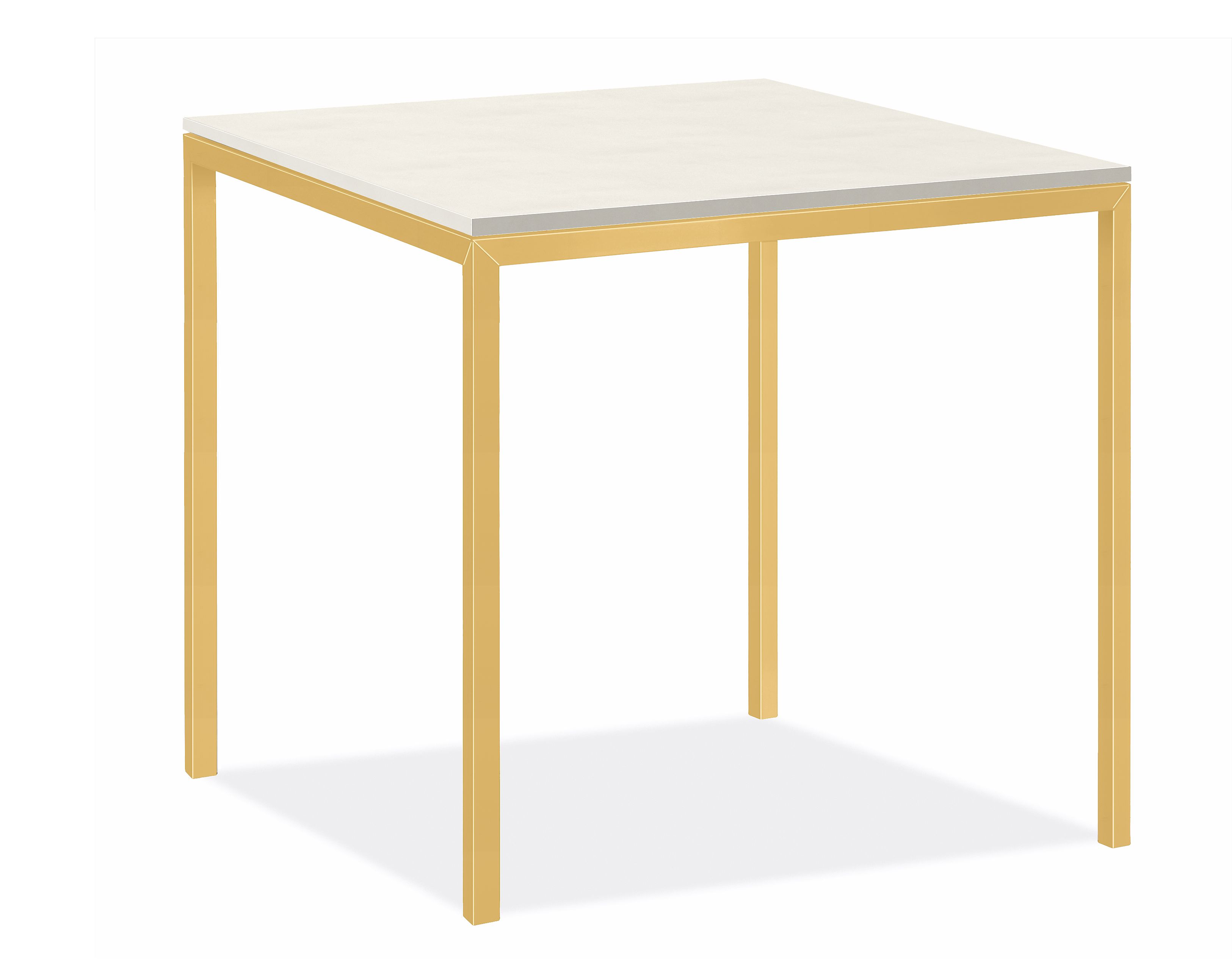 Parsons 36w 32d 36h Outdoor Table 1.5" Saffron Base and Marbled White UV Quartz