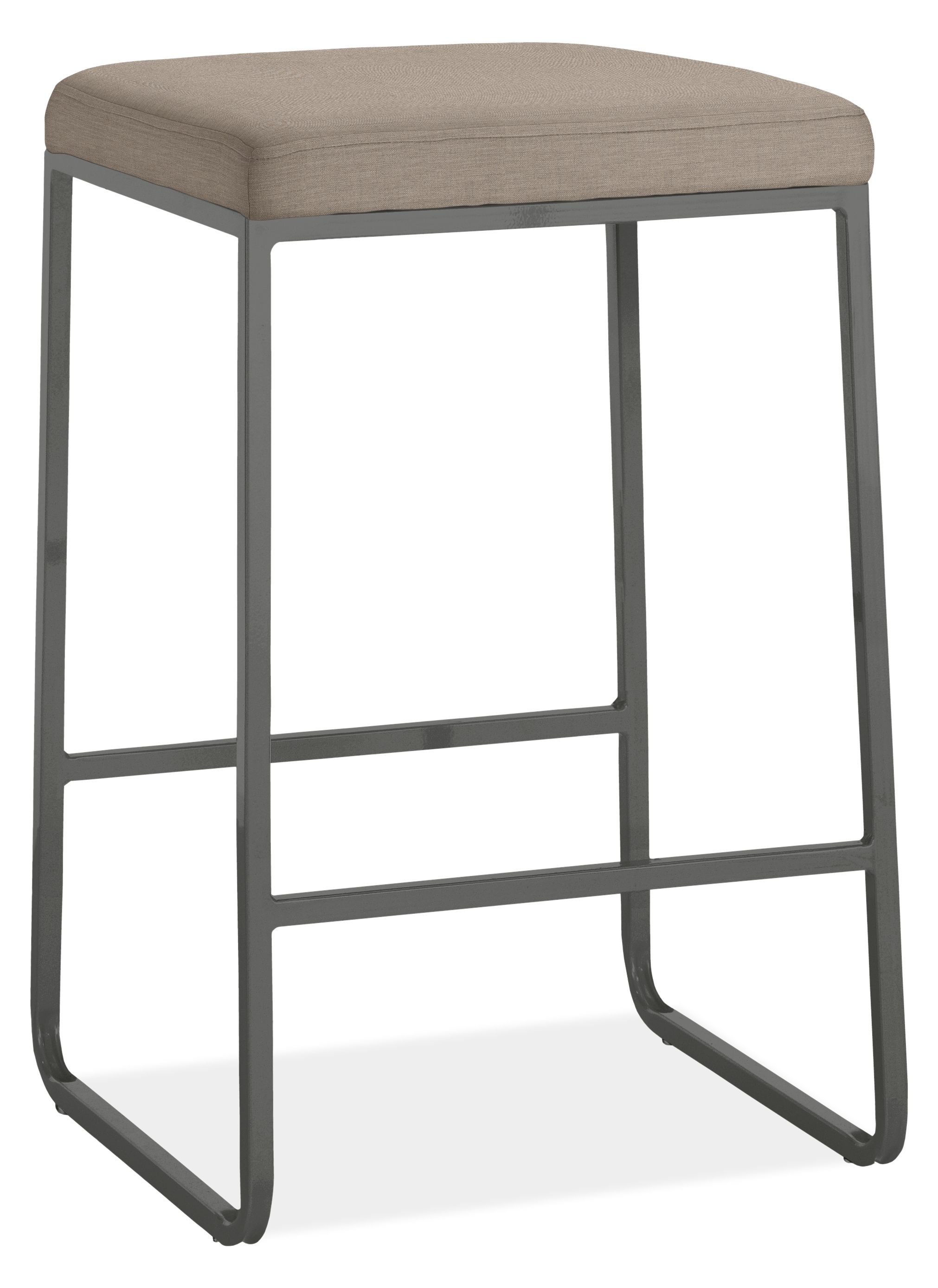 Collins Counter Stool in Sunbrella Canvas Pebble with Graphite Frame