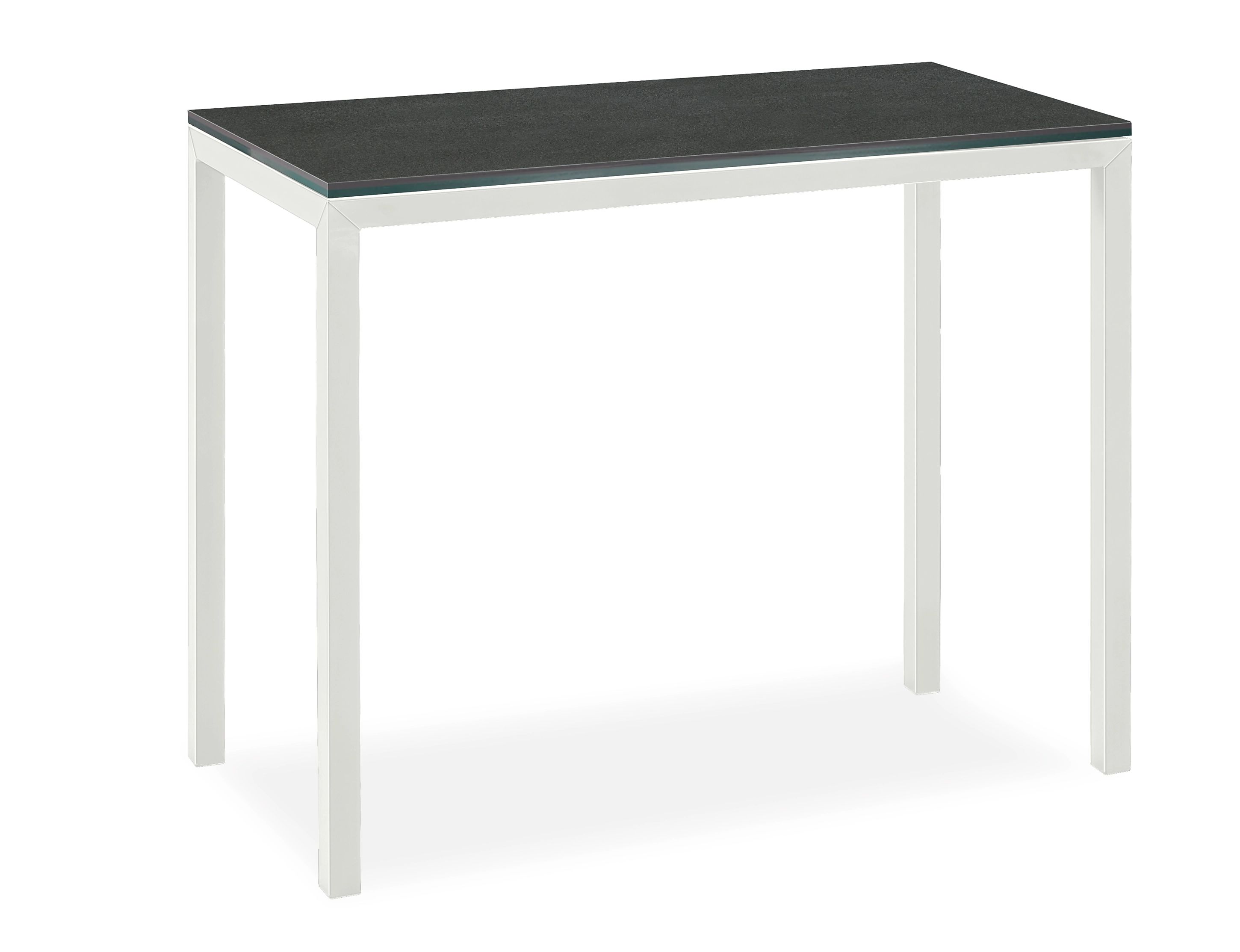 Parsons 24w 12d 24h Outdoor Side Table w/White Base & Dark Grey Ceramic Top