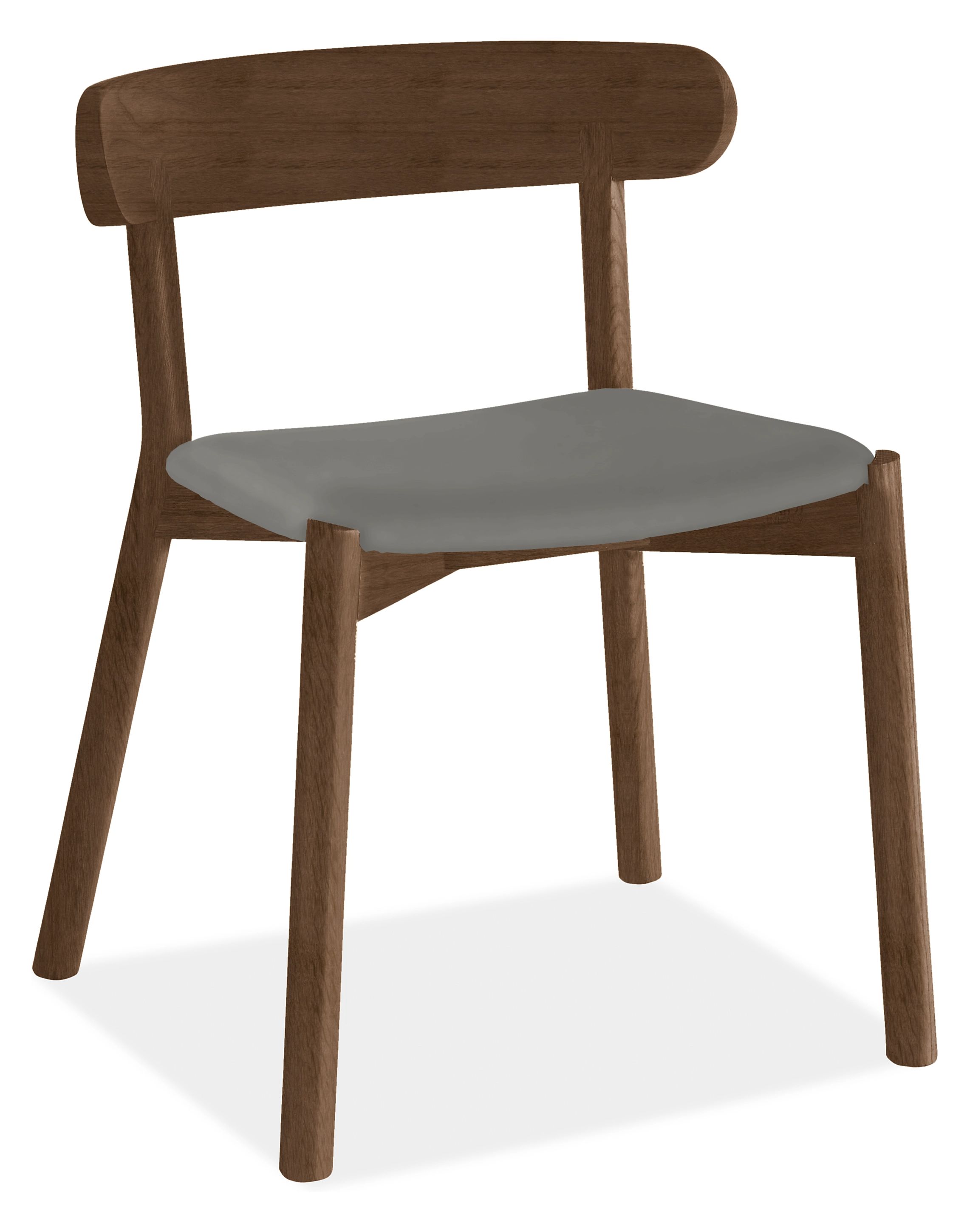 Erwin Chair in Ren Grey Synthetic Leather with Dark Brown Legs