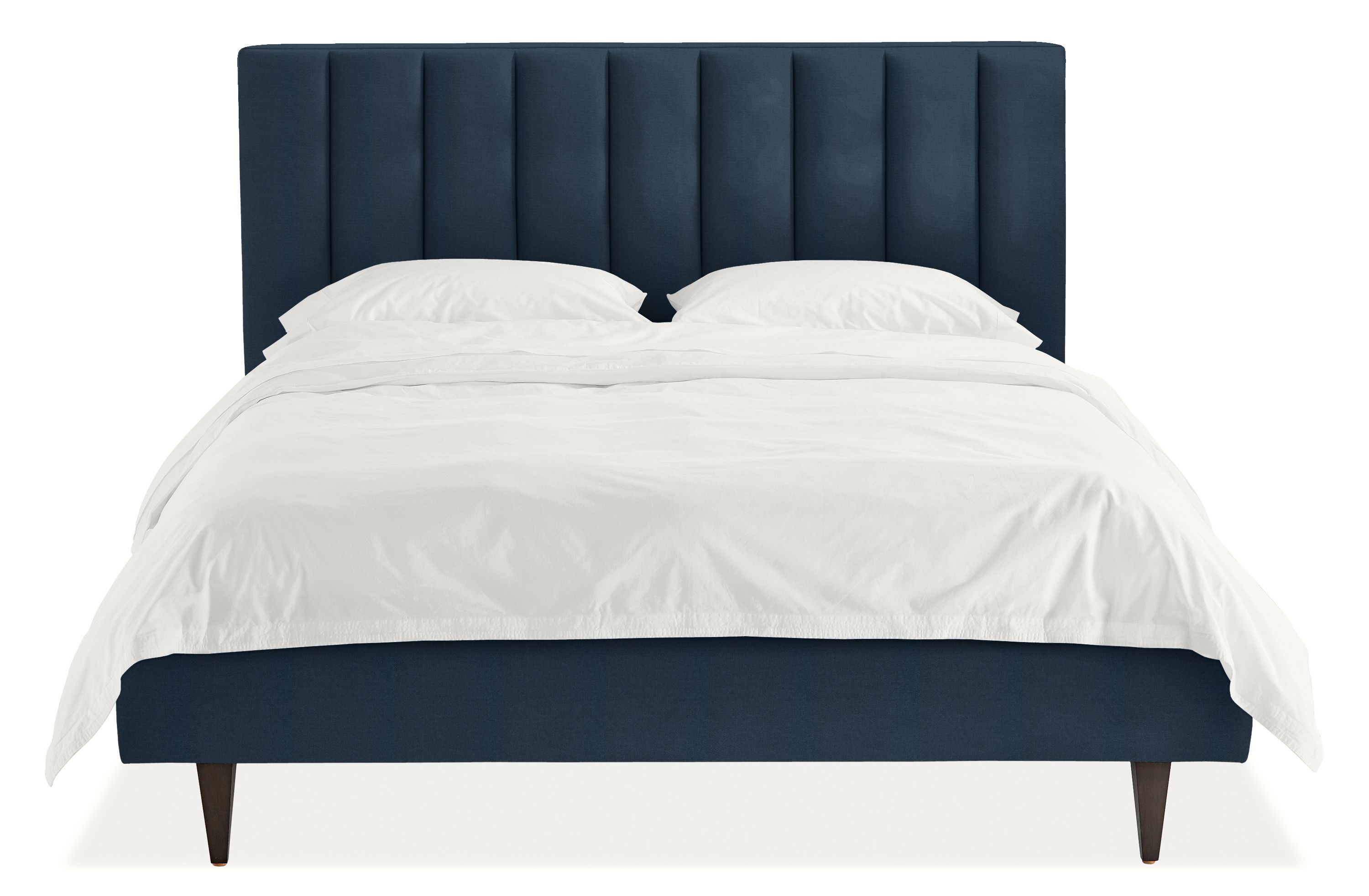 Hartley California King High Headboard Bed in Dawson Ink with Charcoal Legs