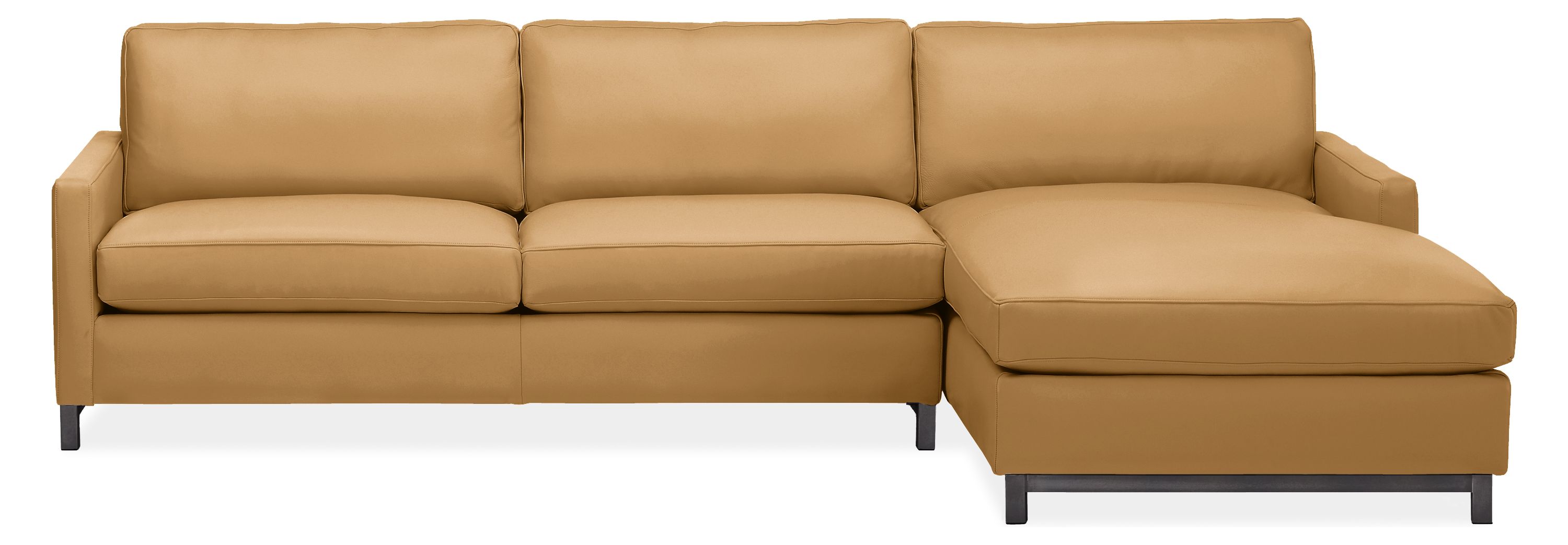 Stevens 116" Sofa with Right-Arm Chaise in Portofino Cashew Leather