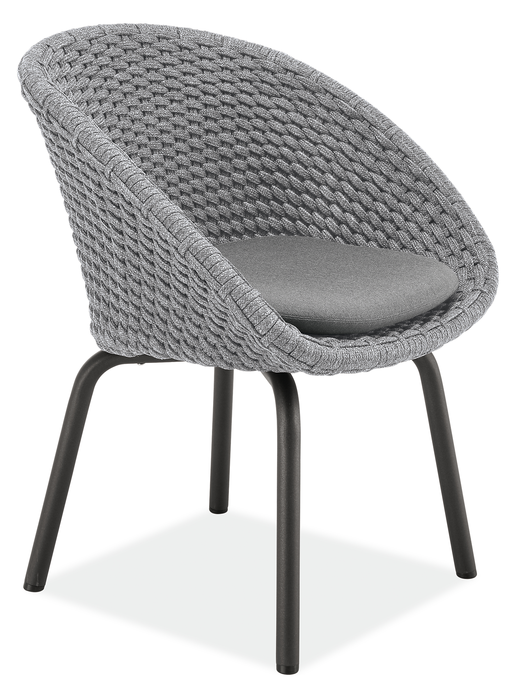 Flet Side Chair with Grey Cushions