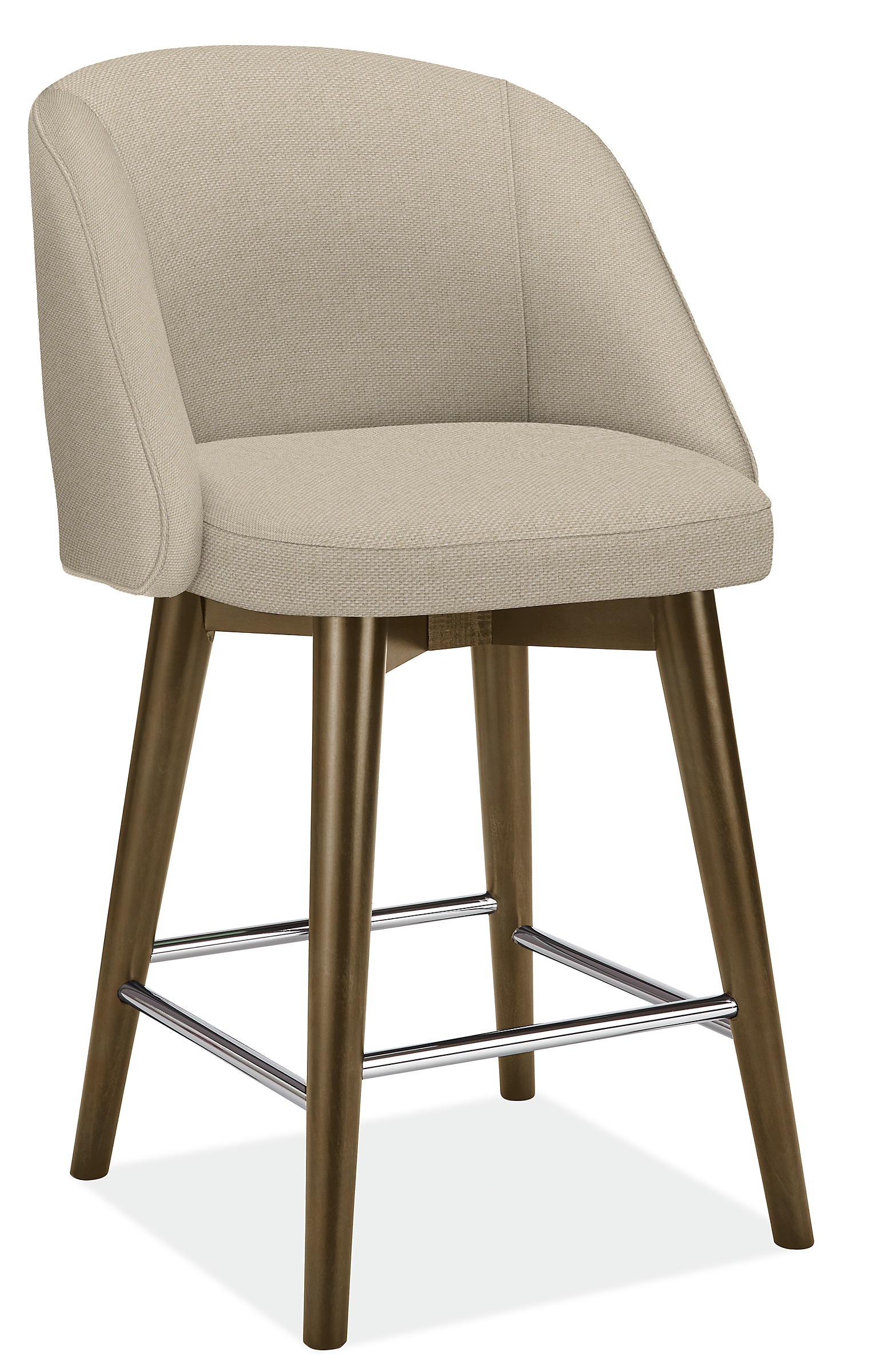 Cora Swivel Counter Stool in Arin Linen with Charcoal Legs