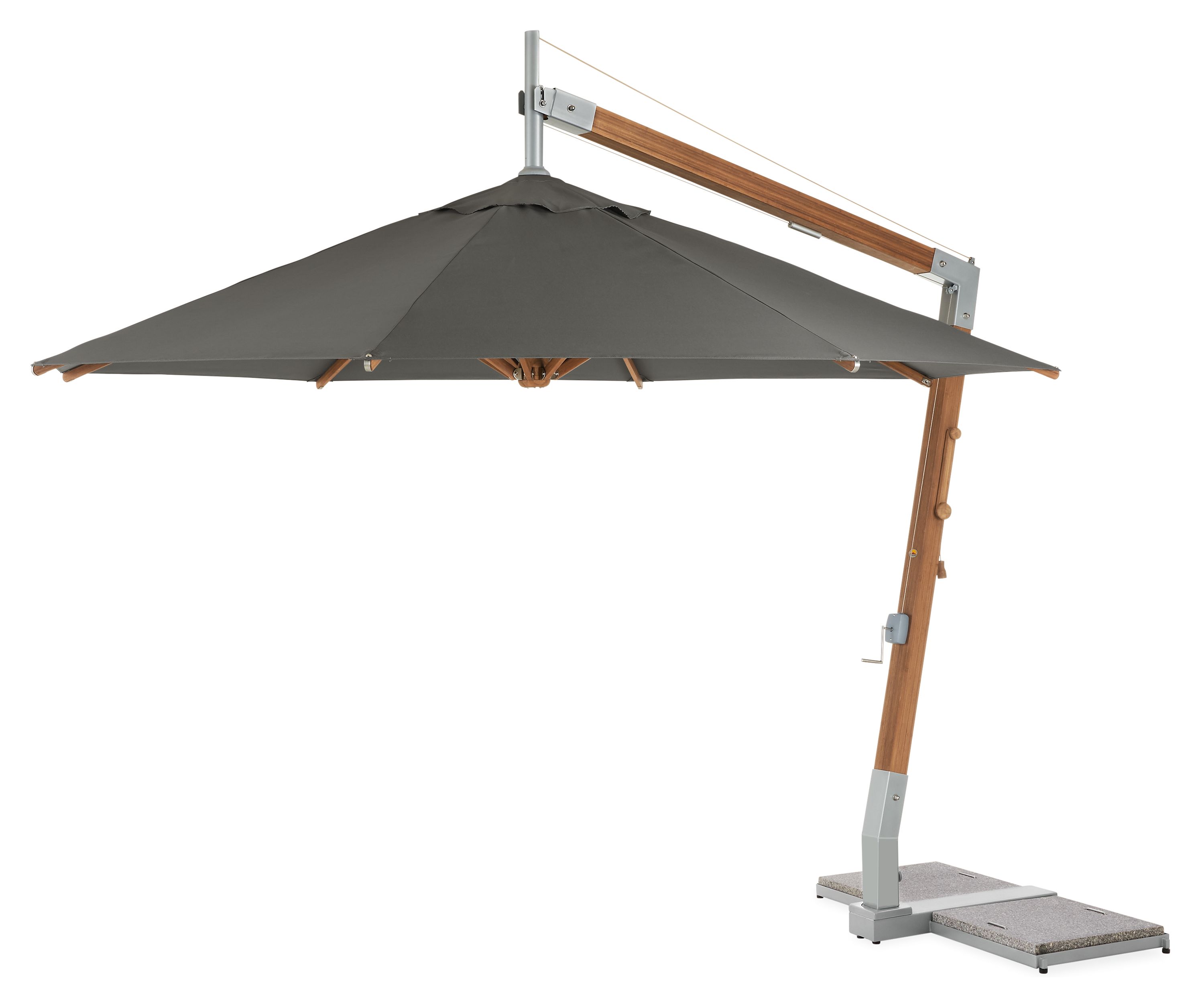 Cumulo 12' Patio Umbrella in Spuncrylic Grey with Bamboo Pole