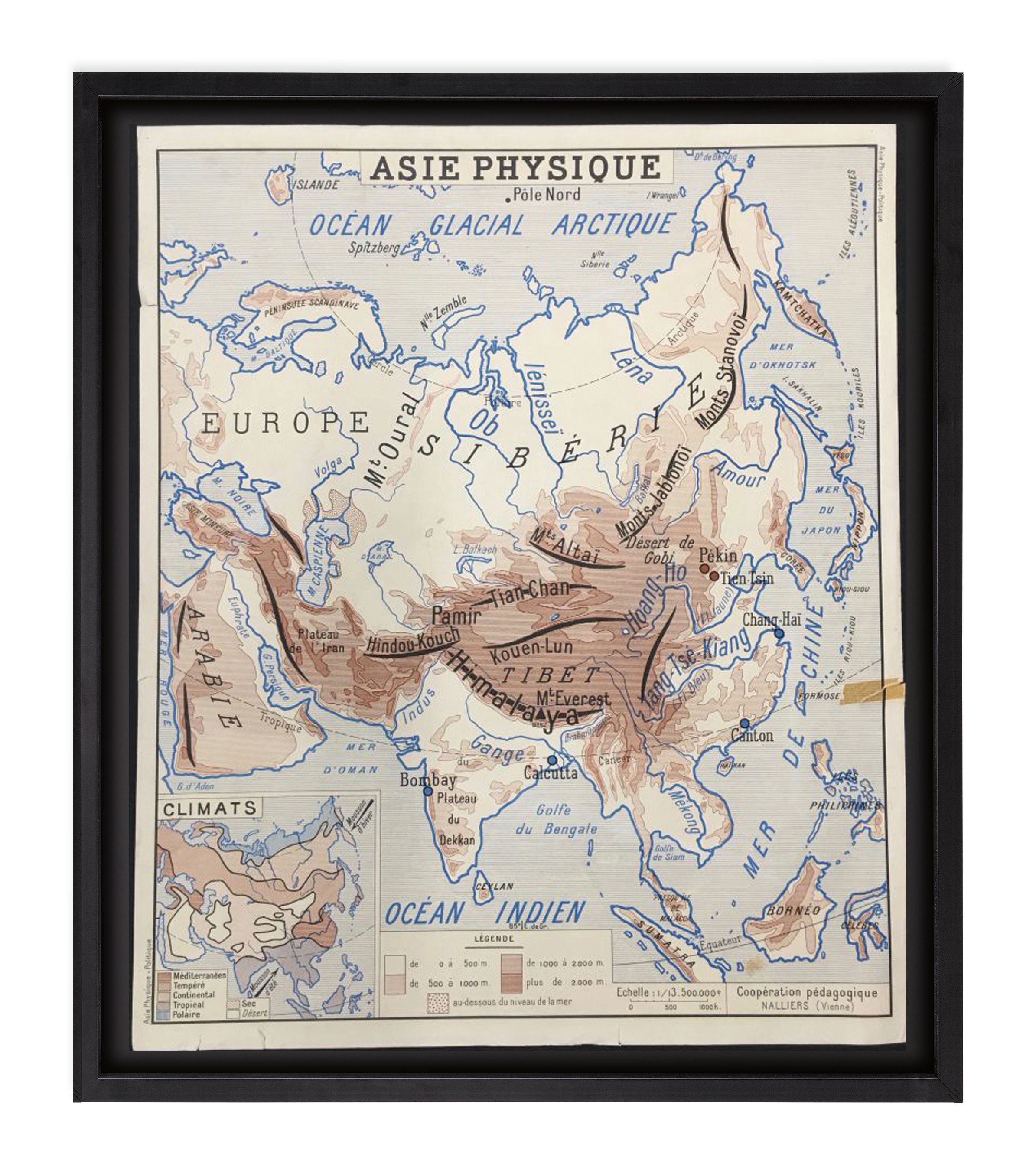 Vintage French School Map