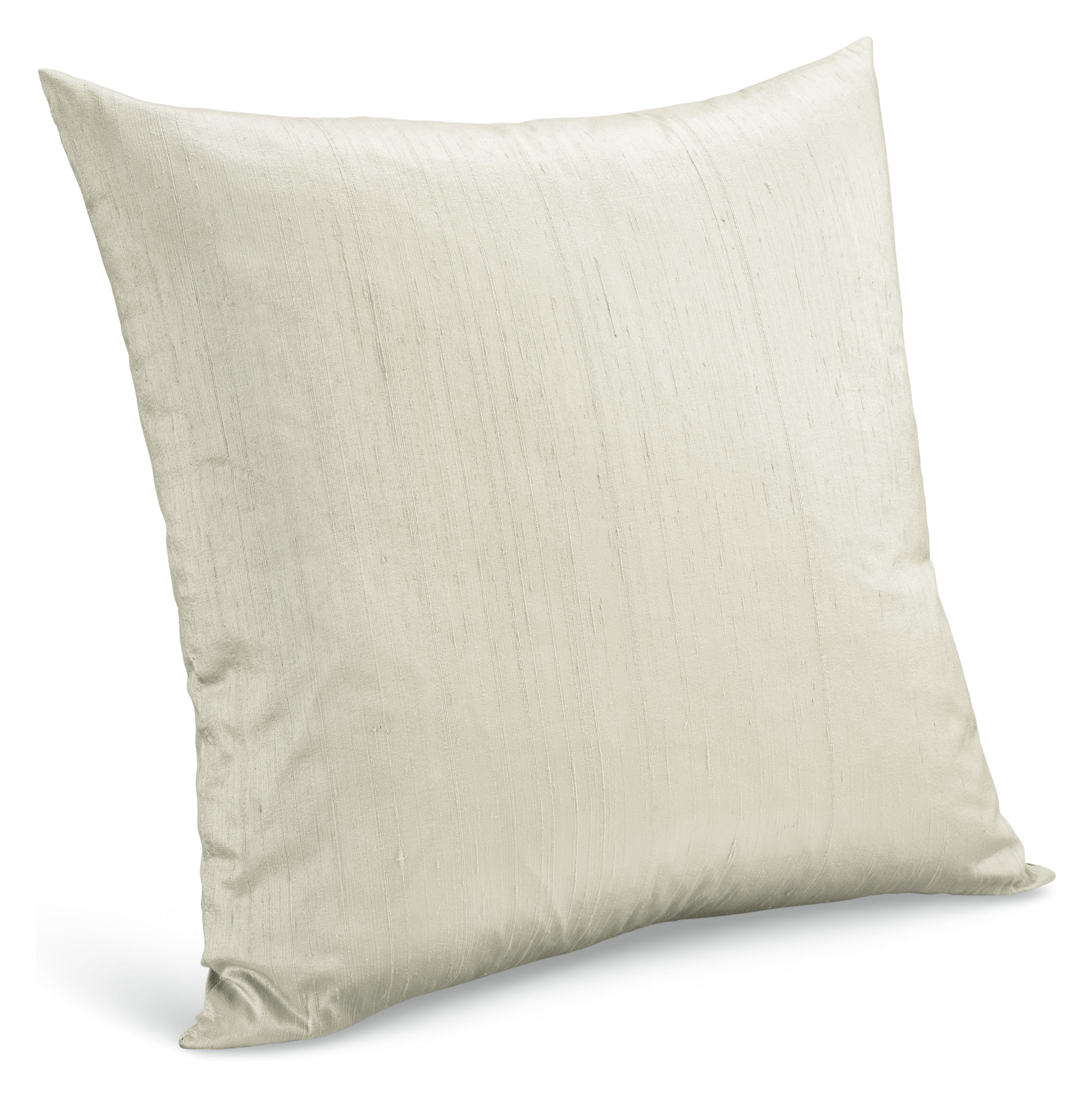 Silk 20w 20h Throw Pillow Cover in Ivory