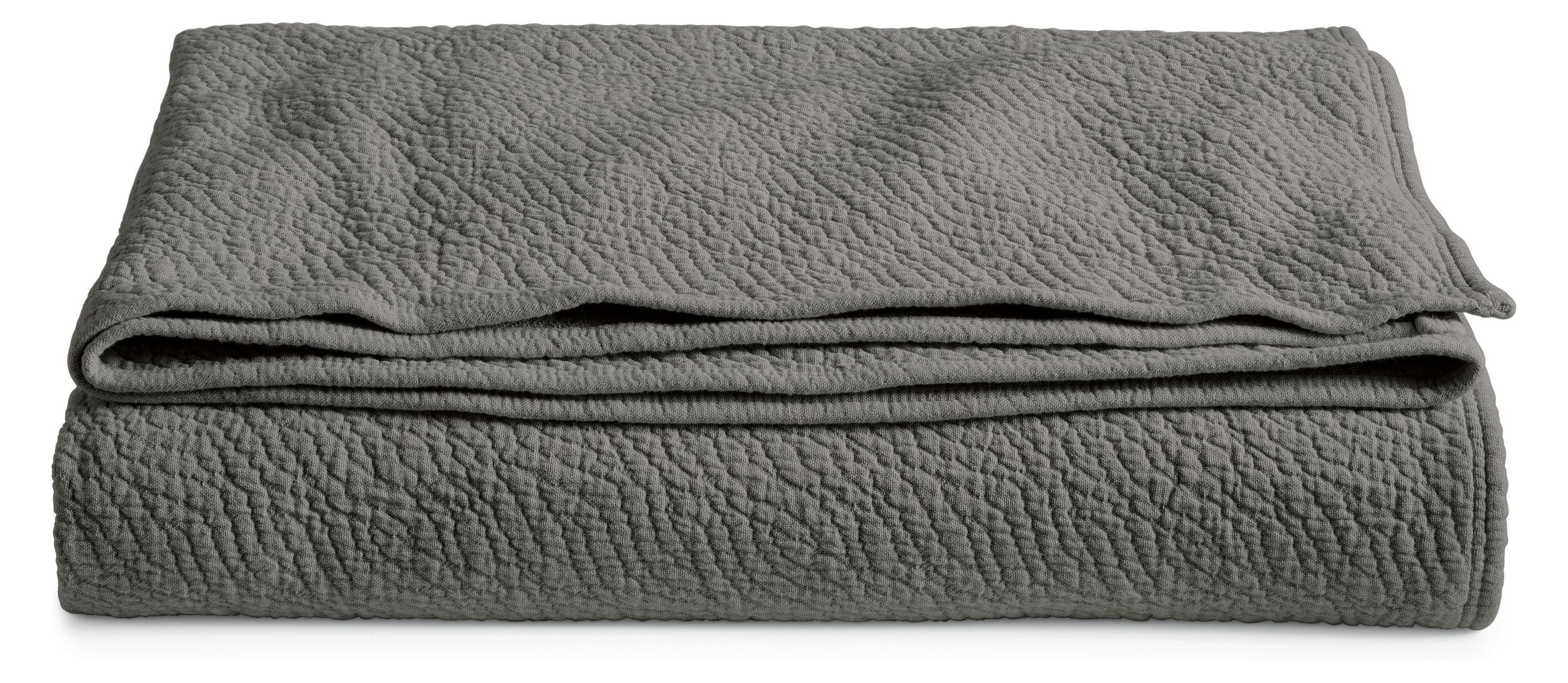 Thea Matelassé King Coverlet in Charcoal