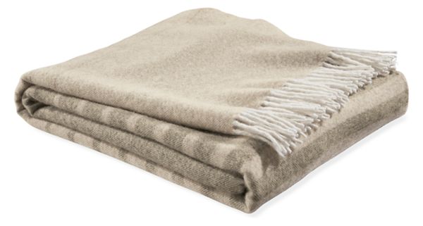 Fairfax Lambswool Throw - Modern Home Decor - Room & Board (in Natural)