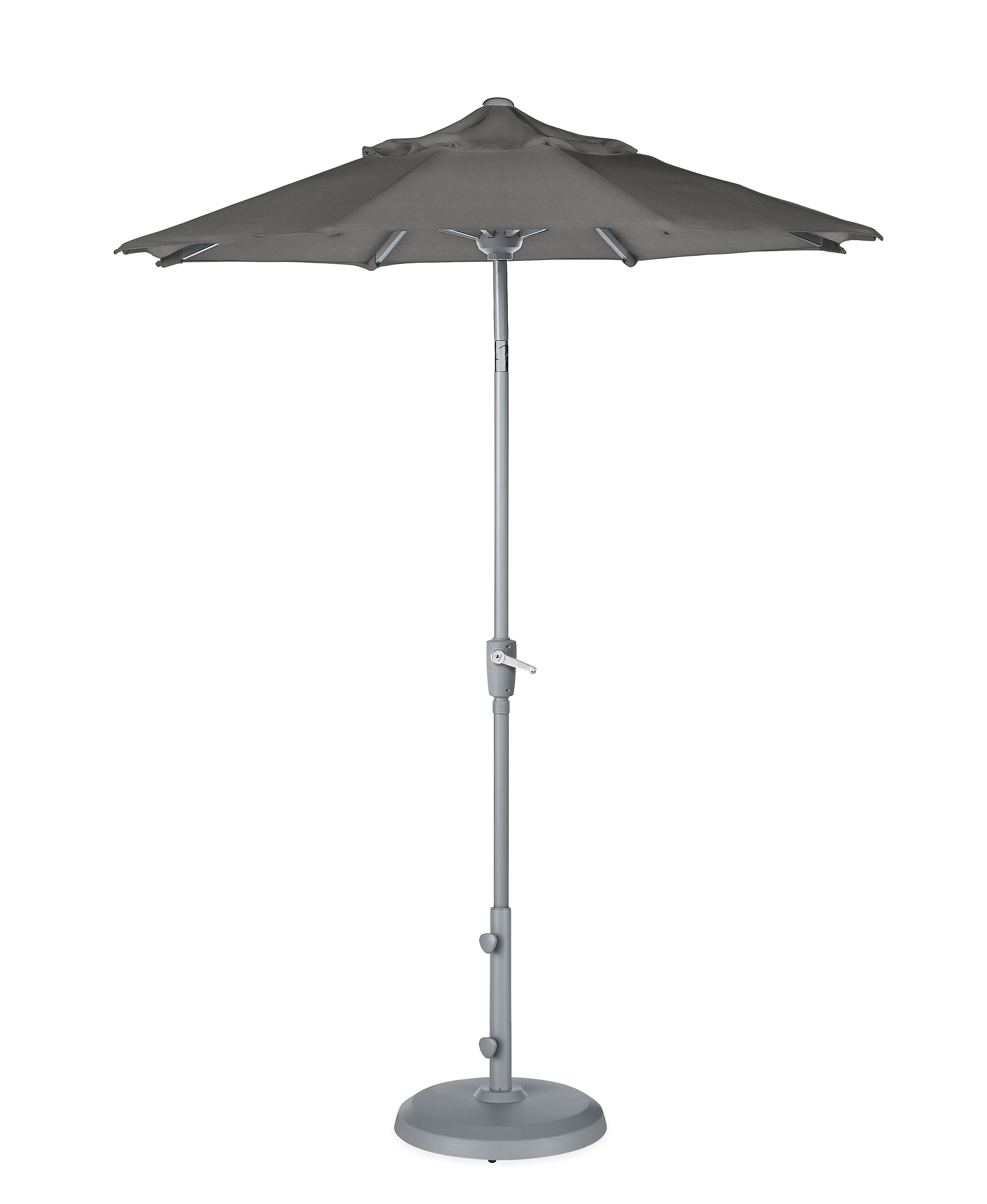 Maui 7.5' Round Patio Umbrella in Sunbrella Canvas Slate with Silver Base