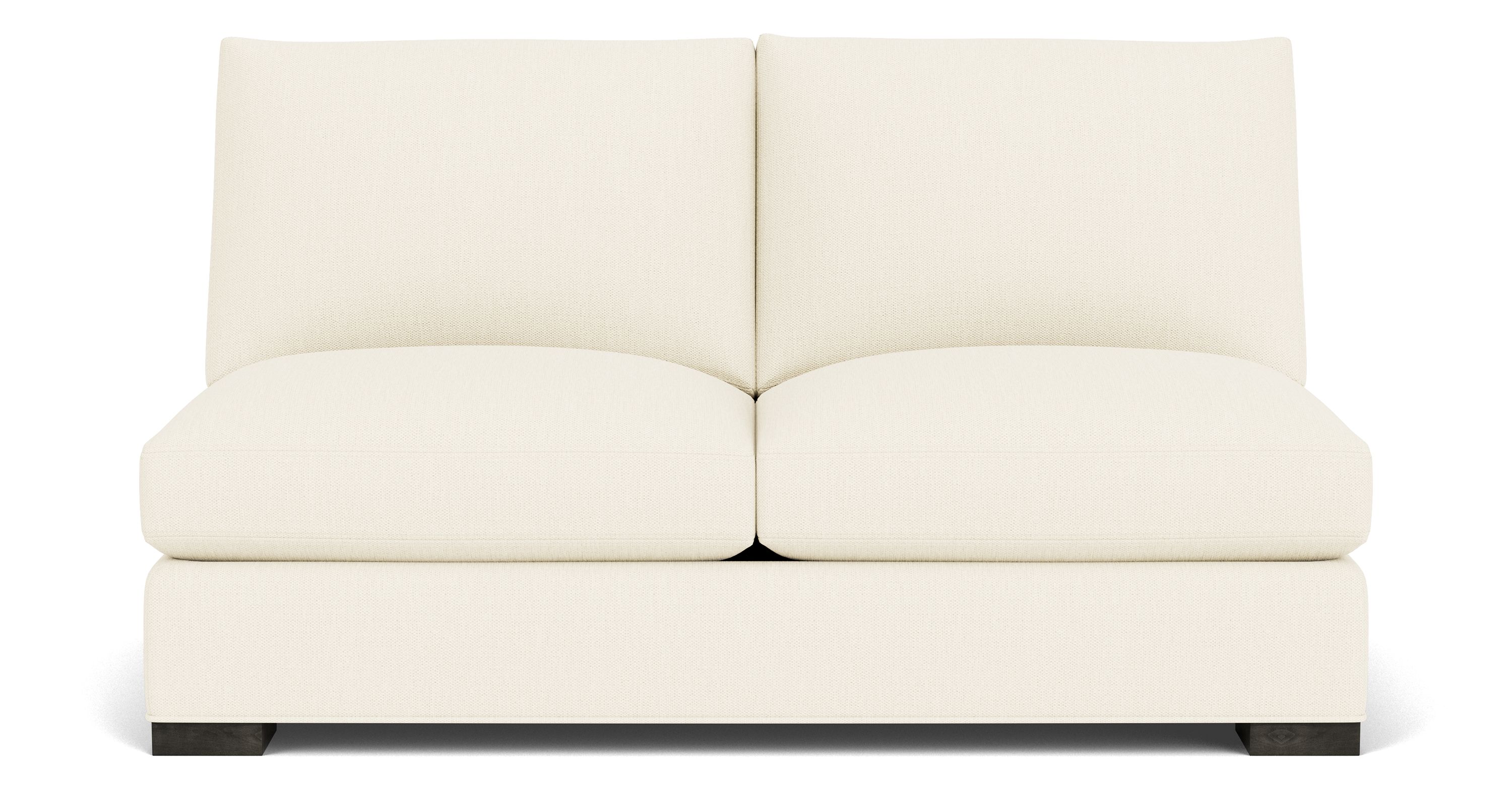 Metro 63" Armless Loveseat in Olmsted Ivory w/Charcoal Legs