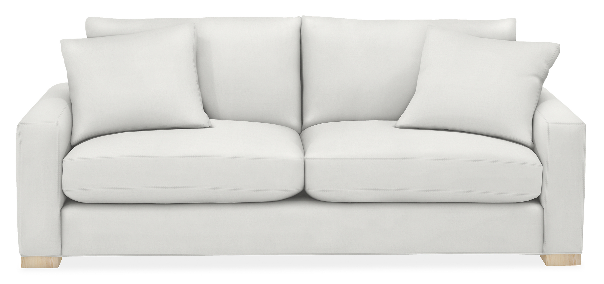 Metro Deep 88" Sofa in View White with Ash Legs