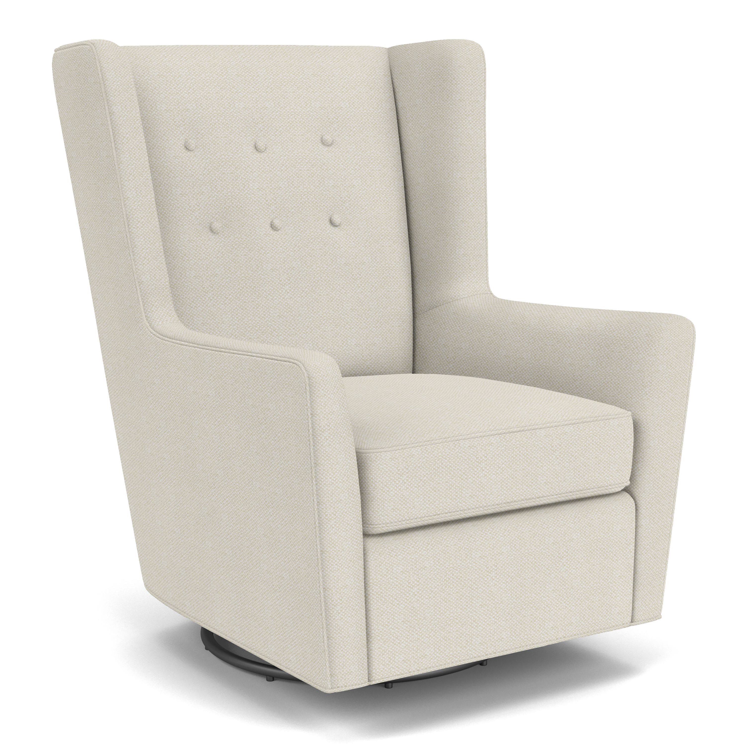 Wren Swivel Glider Chair in Arin Ivory