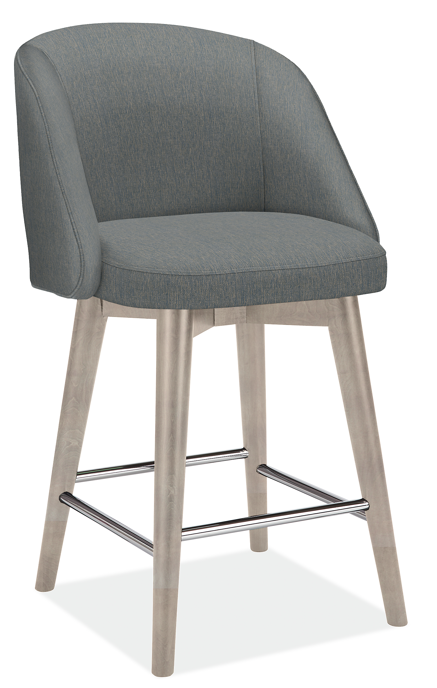 Cora Swivel Counter Stool in Sumner Cadet with Shell Legs