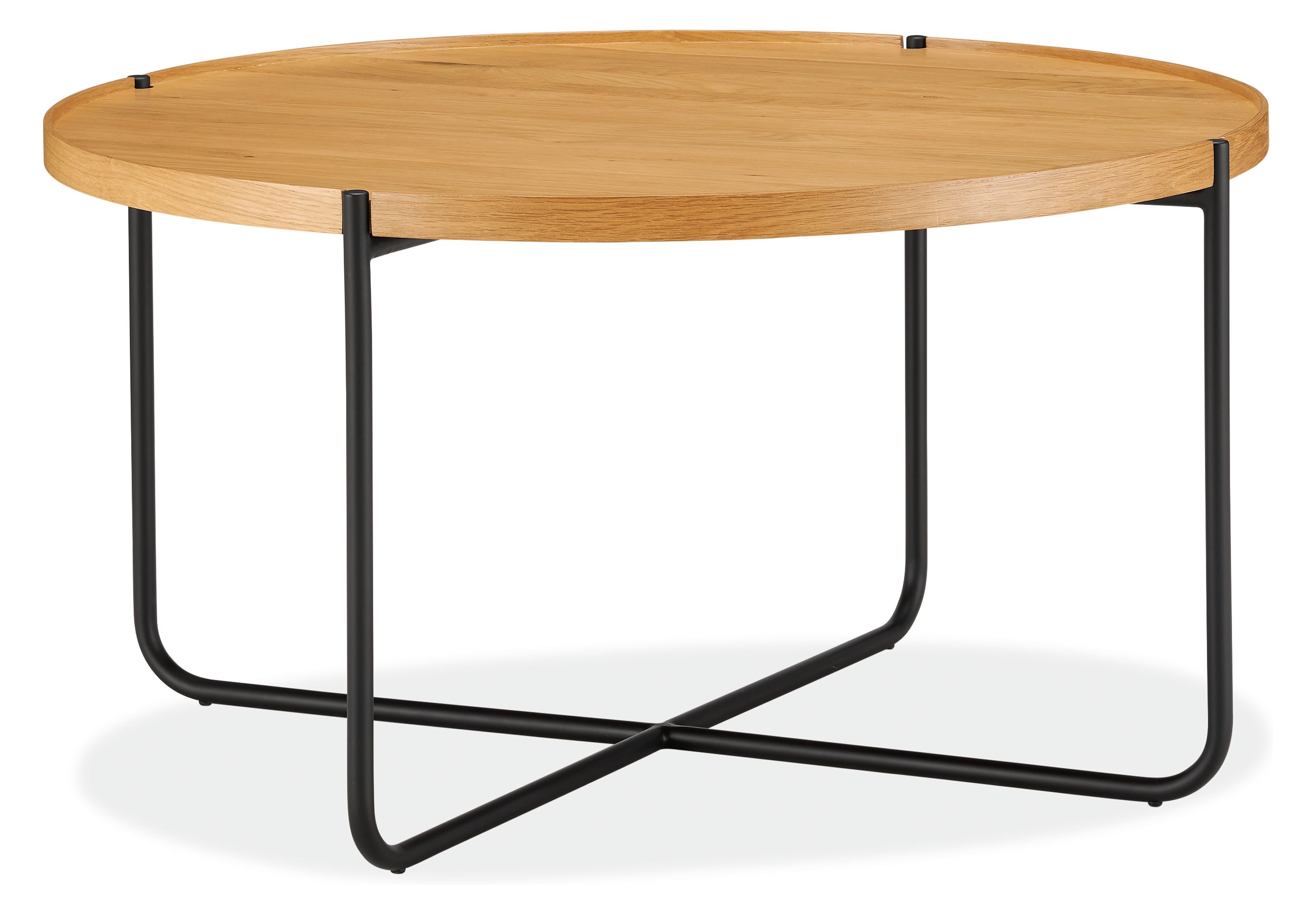 Perimeter 32r 17h Coffee Table in White Oak Modern Coffee Tables on