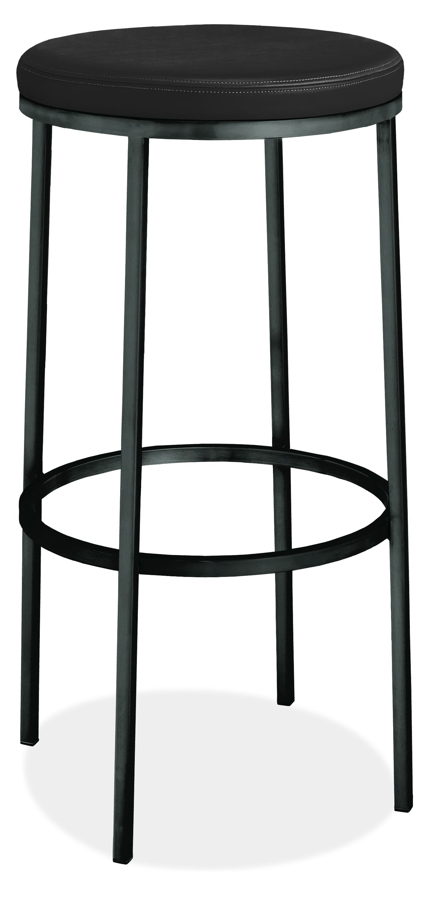 Tori Bar Stool in Pistel Ink Leather with Onyx Gloss Frame