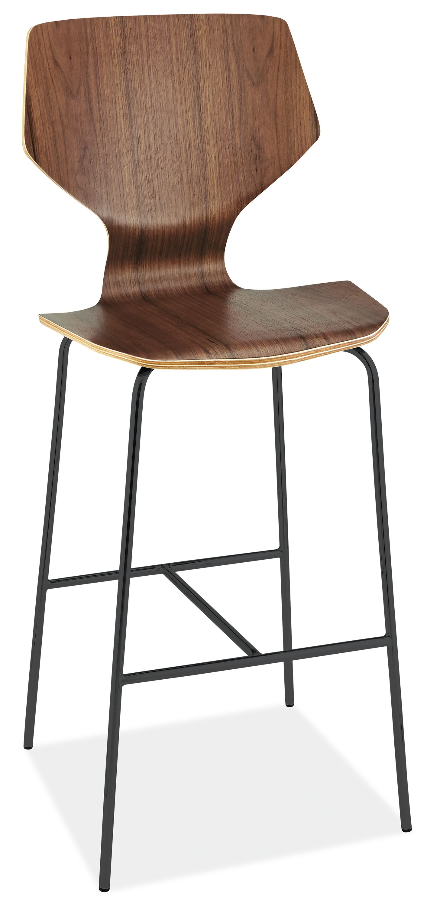 Pike Bar Stool in Walnut with Graphite Base