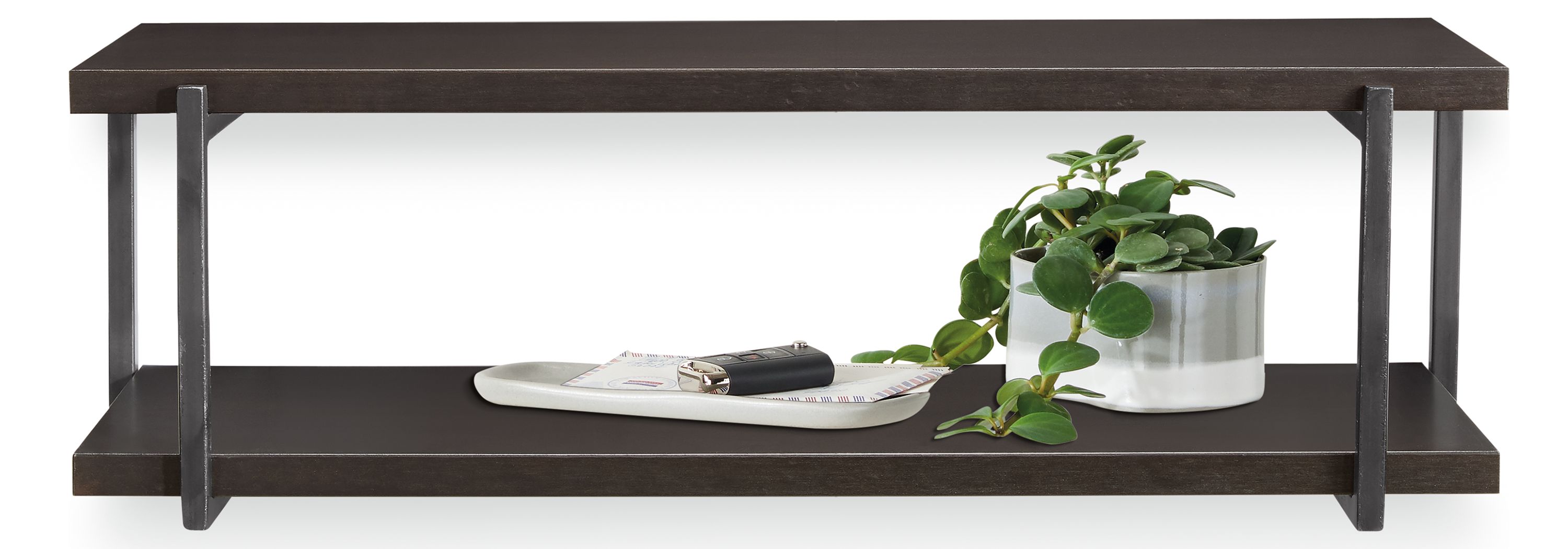 Stave 24w 10d 7h Double Wall Shelf with Black