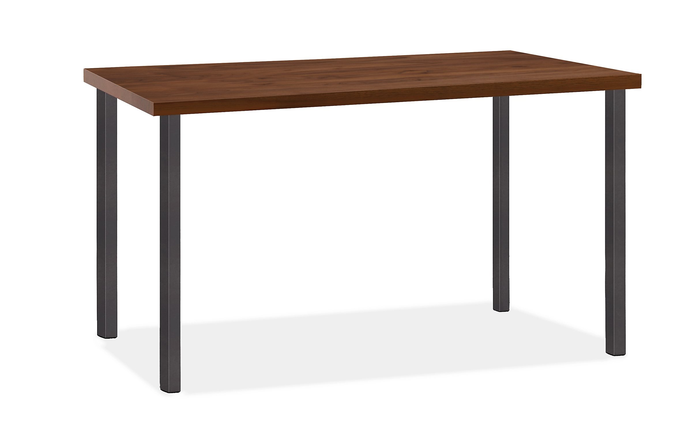 Parsons 55w 18d 29h Leg Table in 1.5" Natural Steel with Solid Walnut Top