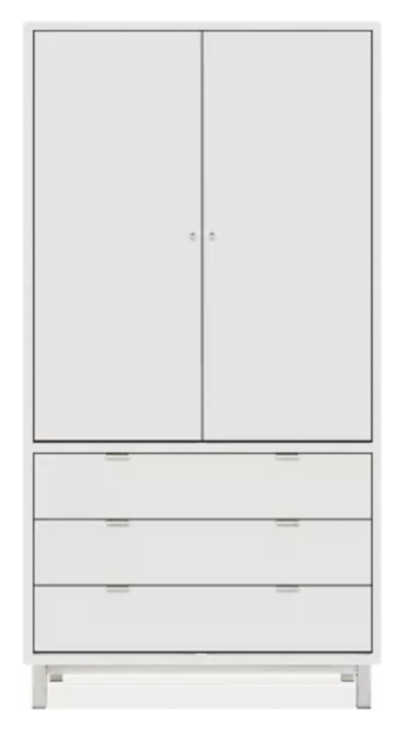 Copenhagen 39w 20d 75h Cabinet in White with Stainless Steel