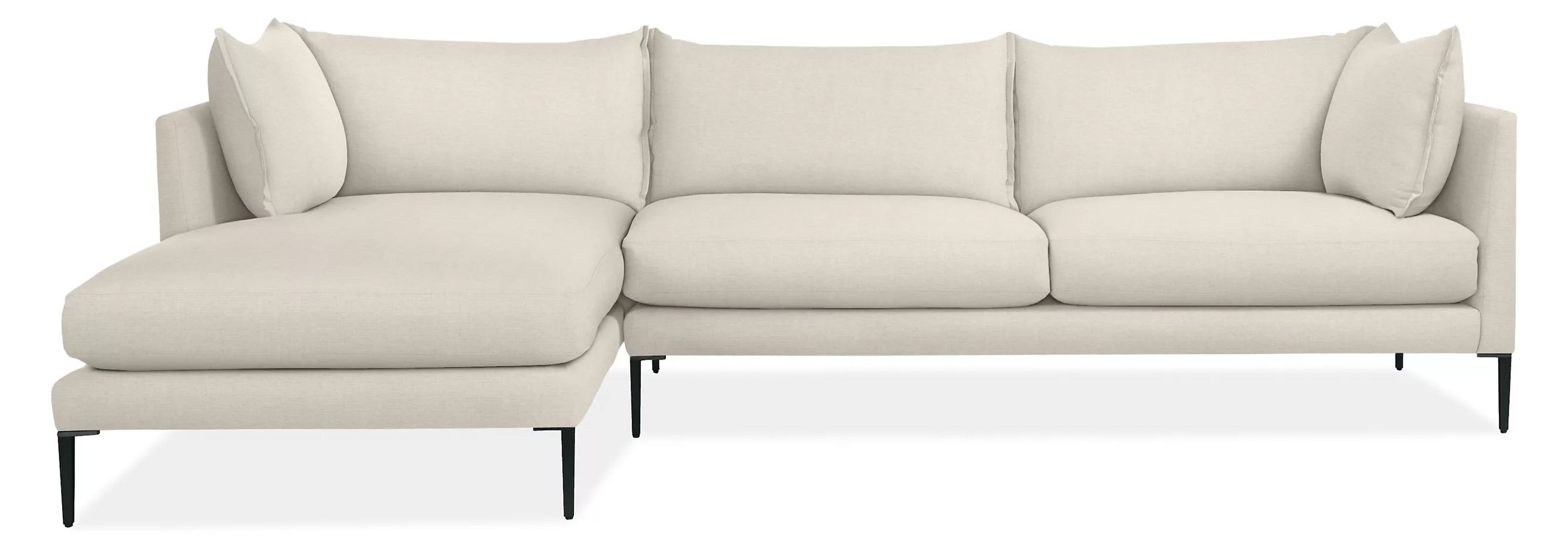 Vela 115" Sofa with Left-Arm Chaise in Sumner Ivory