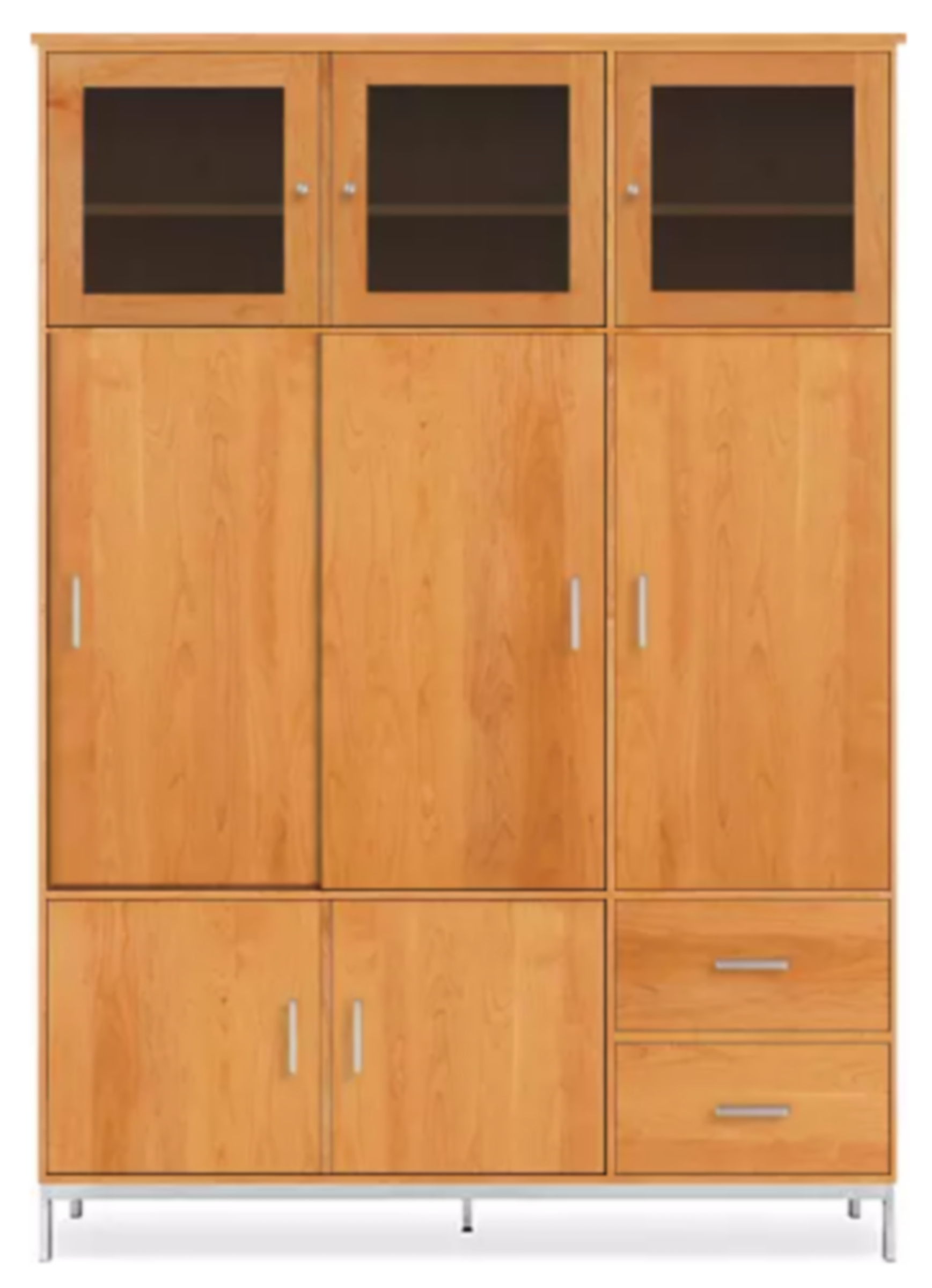 Linear 59w 25d 84h Cabinet in Cherry with Stainless Steel
