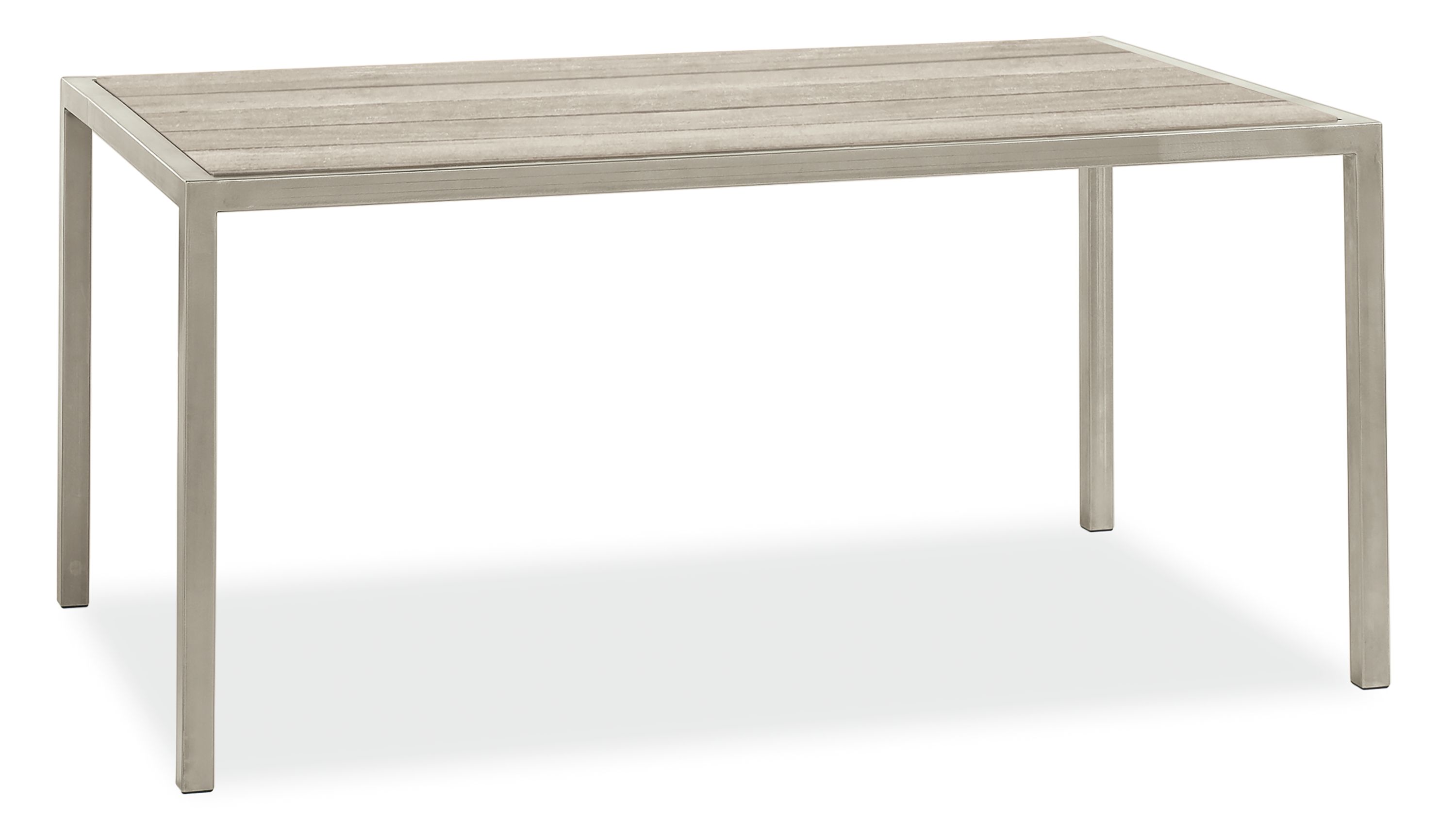 Montego 60w 35d 29h Table in Thermally Modified Ash with Stainless Steel
