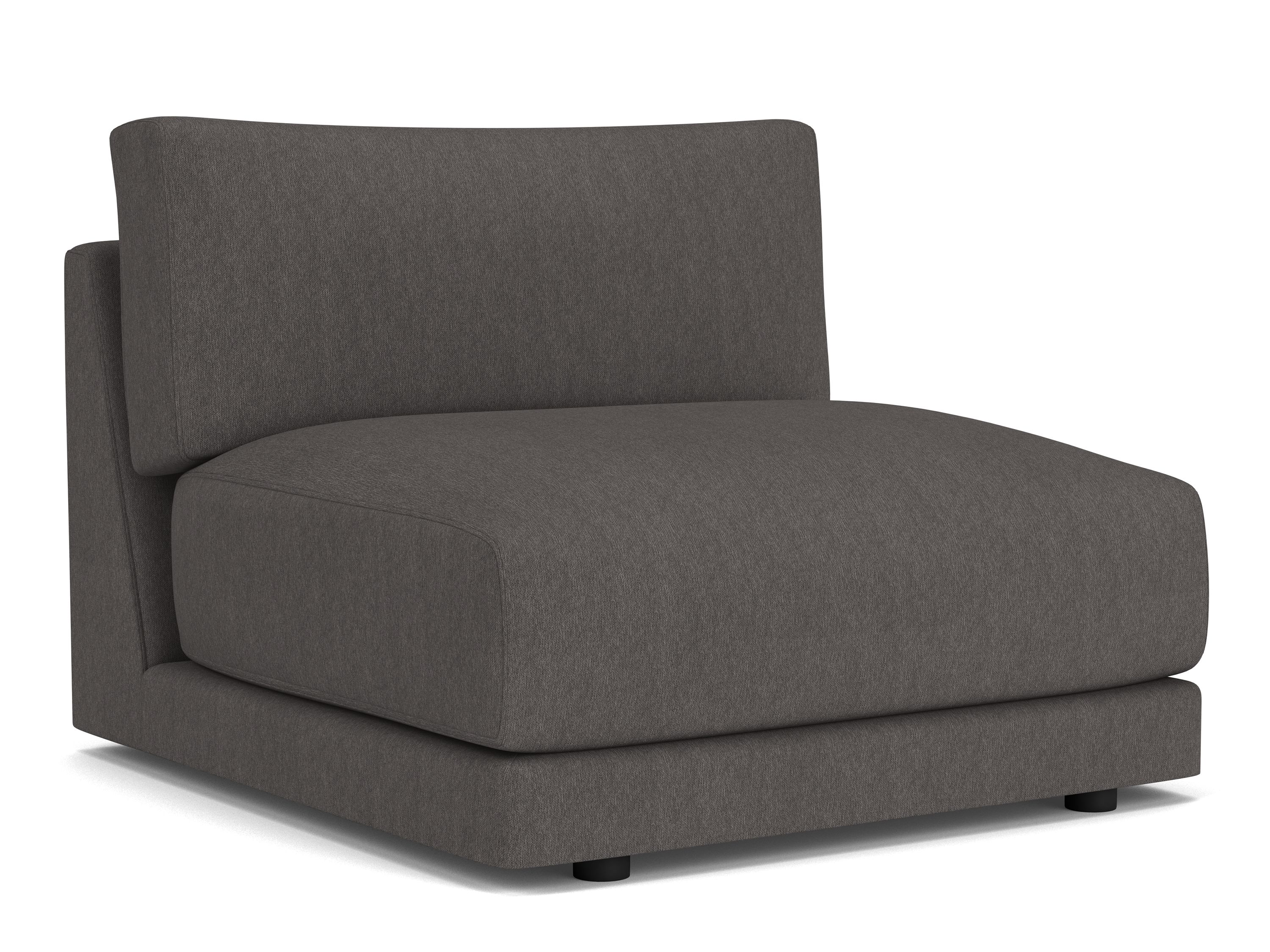 Clemens Deep Armless Chair in Flint Gunmetal