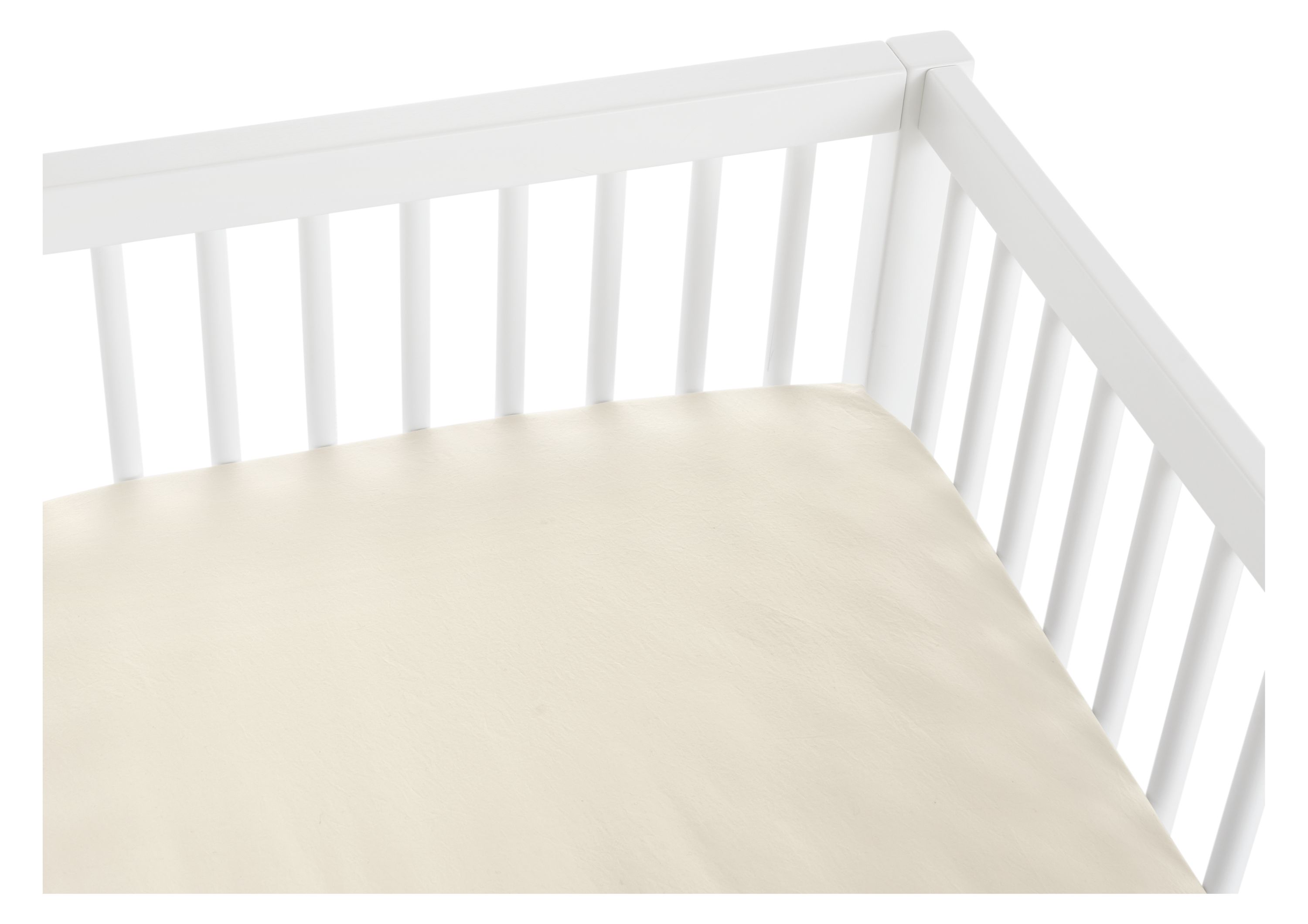 Signature Percale Crib Fitted Sheet in Ecru