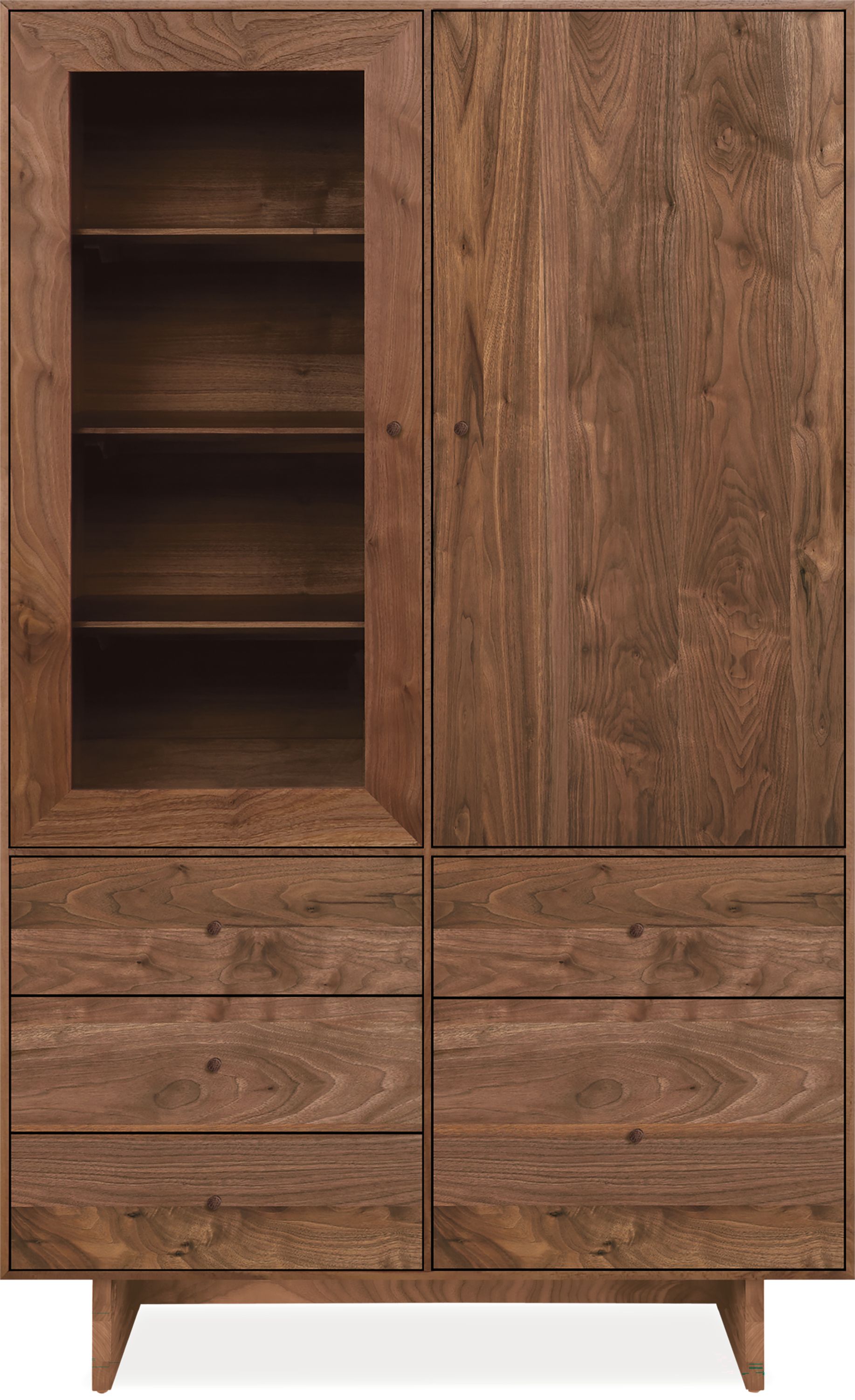 Hudson 44w 20d 71h Cabinet in Walnut with Walnut Base