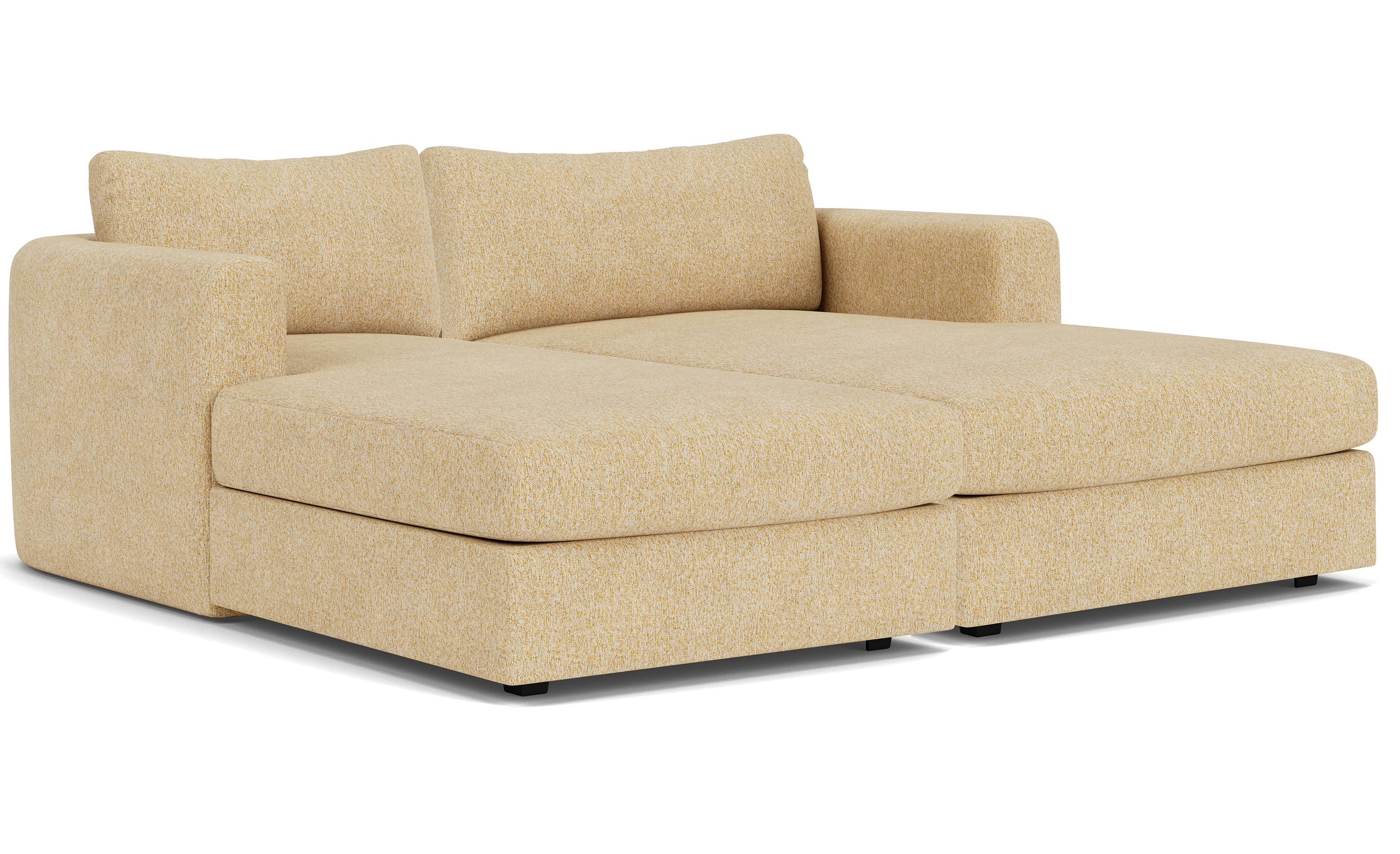 Hannah 74x66" Two-Piece Double Chaise Sectional in Conley Saffron