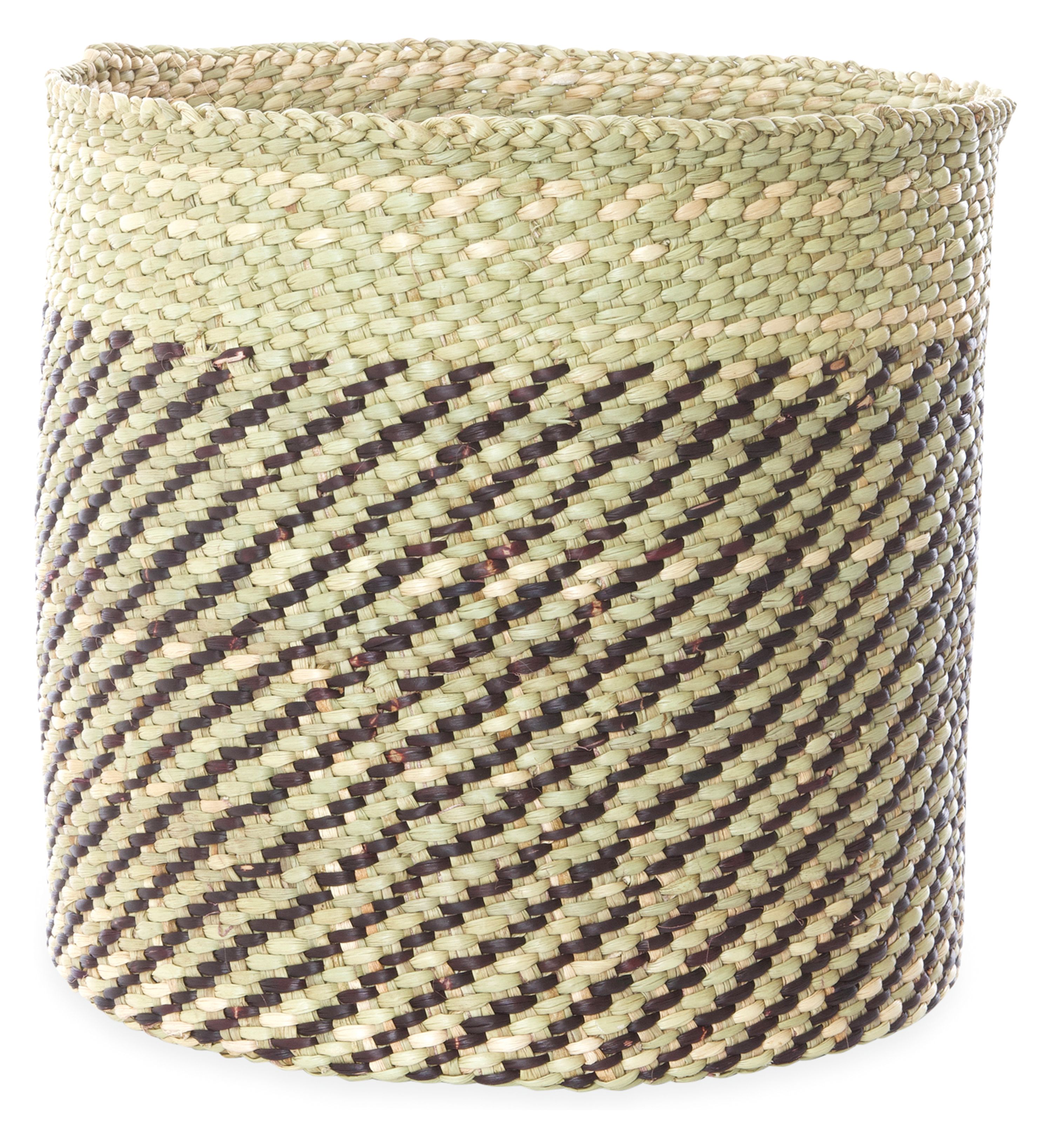 Wasa 10 diam 11h Round Storage Basket in Natural/Black