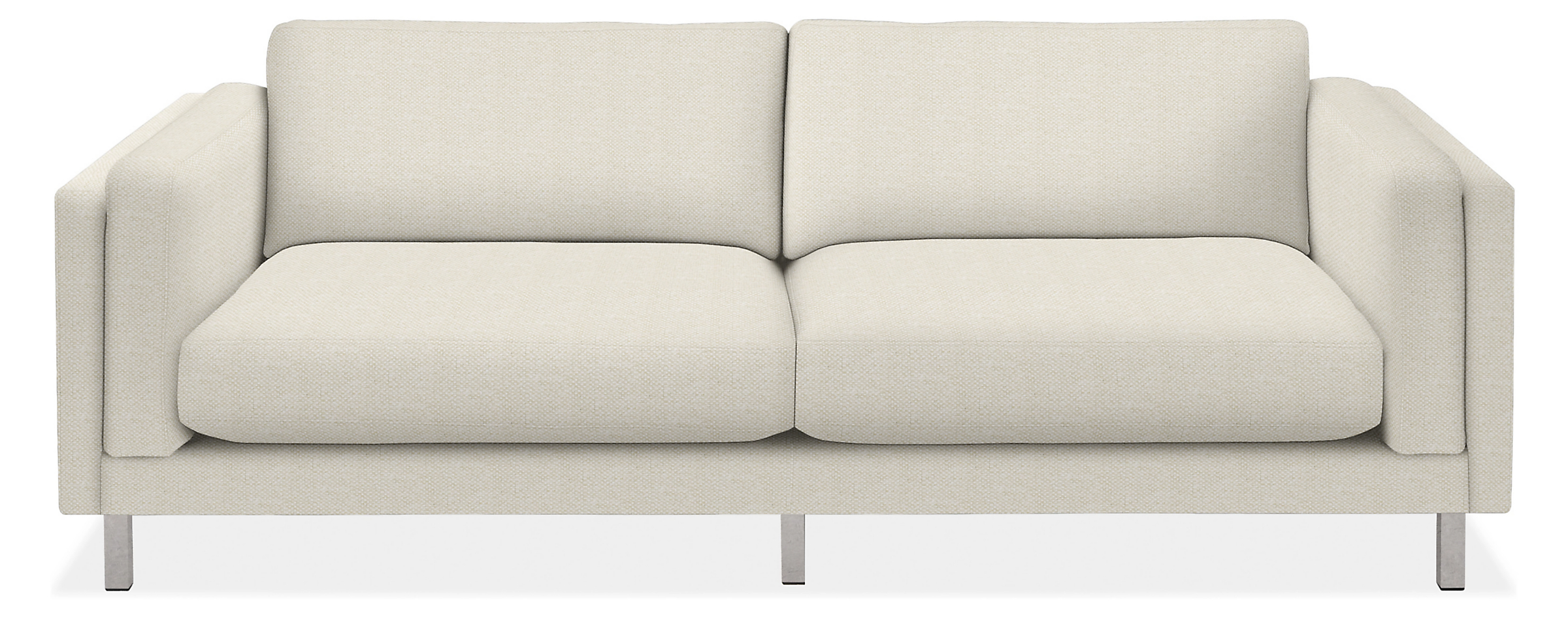 Cade 91" Sofa in Arin Ivory with Stainless Steel Legs