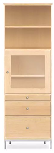 Linear 26w 16d 80h Cabinet in Maple with Stainless Steel