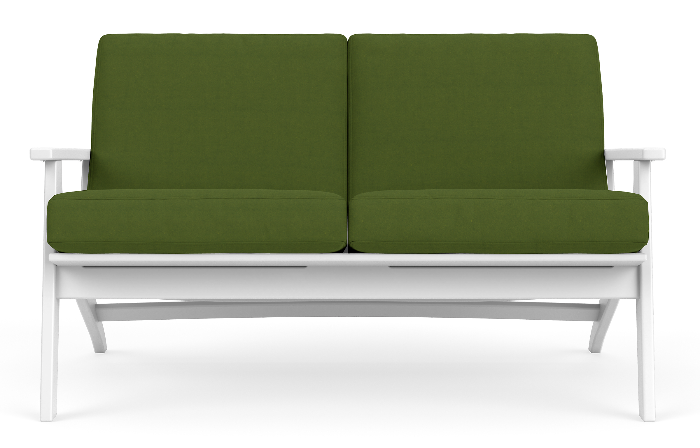 Breeze Sofa in Tristan Green with White HDPE Frame