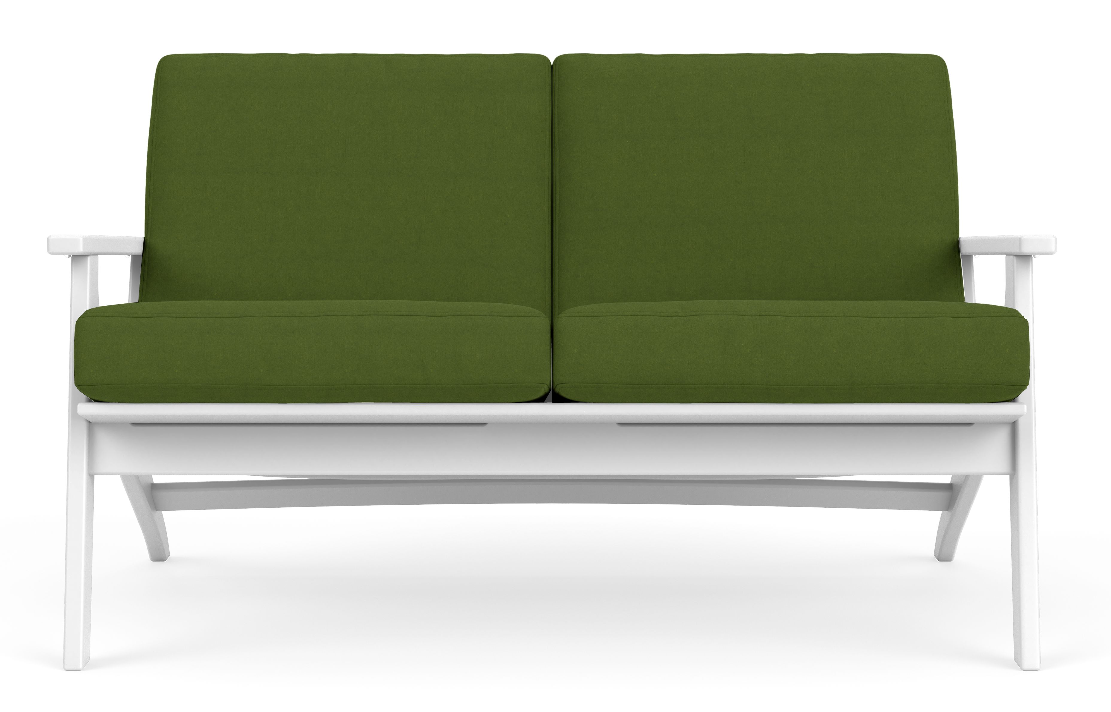 Breeze Sofa in Tristan Green with White HDPE Frame