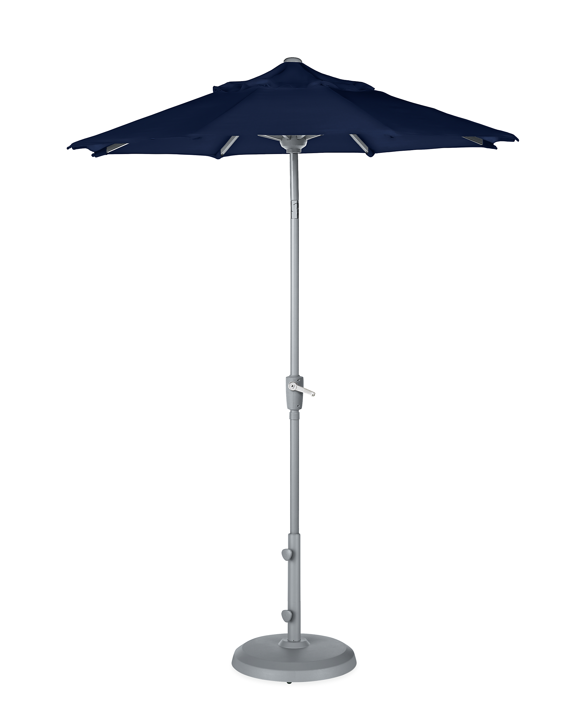 Maui 7.5' Round Patio Umbrella in Sunbrella Canvas Navy with Silver Base