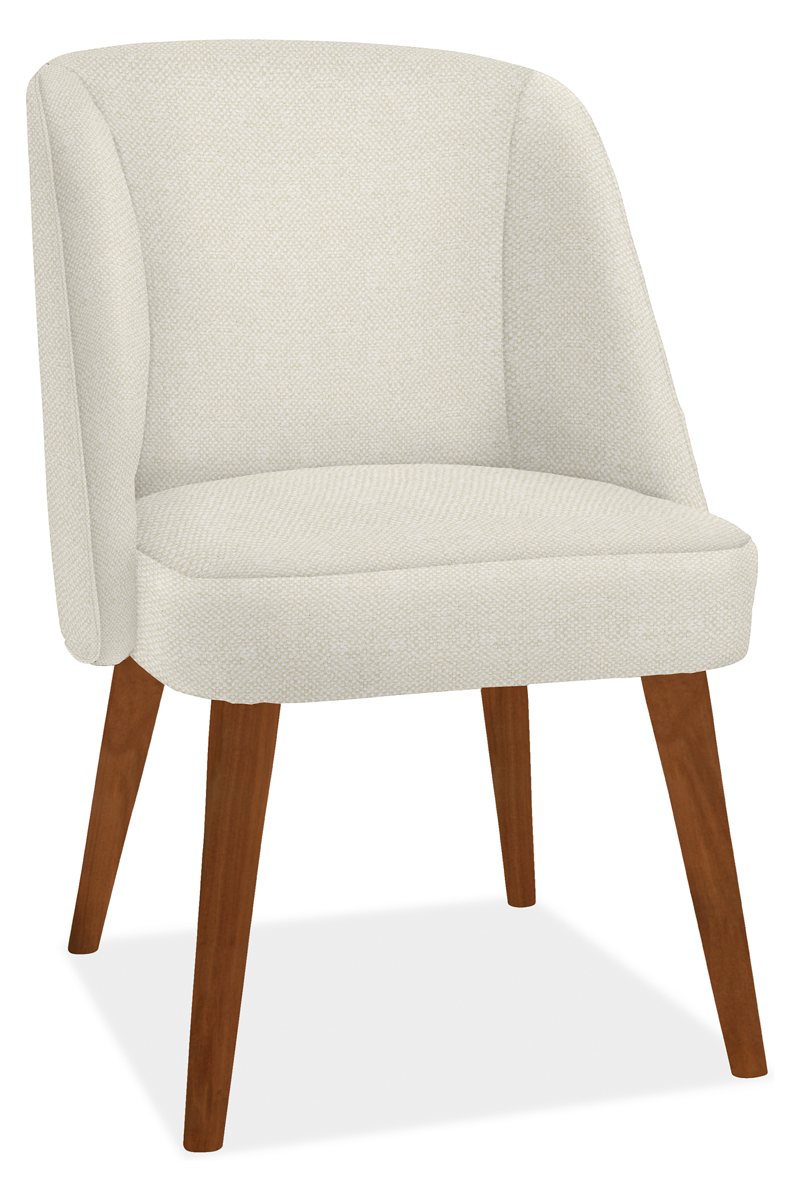 Cora Side Chair in Arin Ivory with Mocha Legs